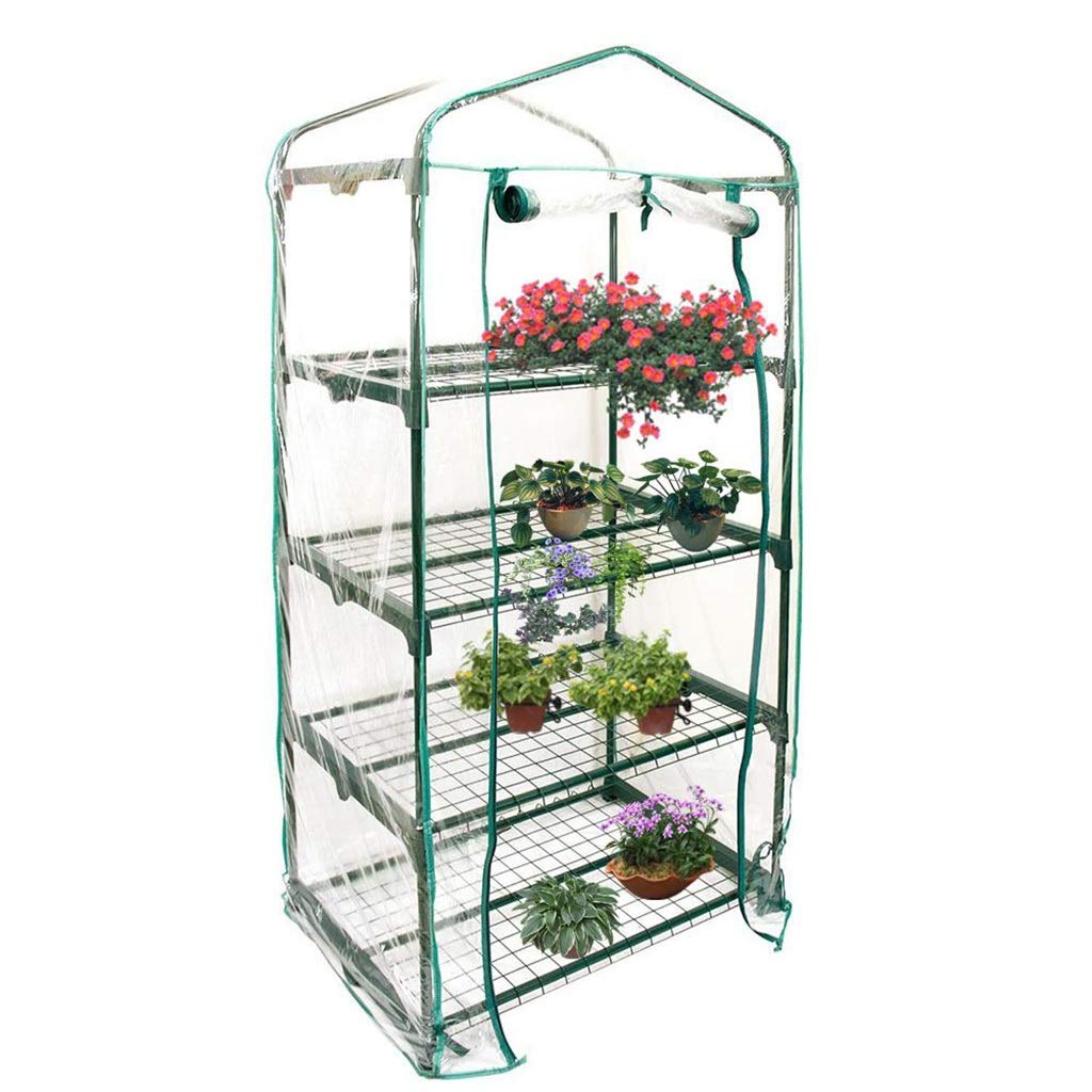Multi-Layer PVC Waterproof Greenhouse Cover with Anti-UV Protection - Warm Garden Tier Mini Plant Greenhouse Kit with Iron Stand (69