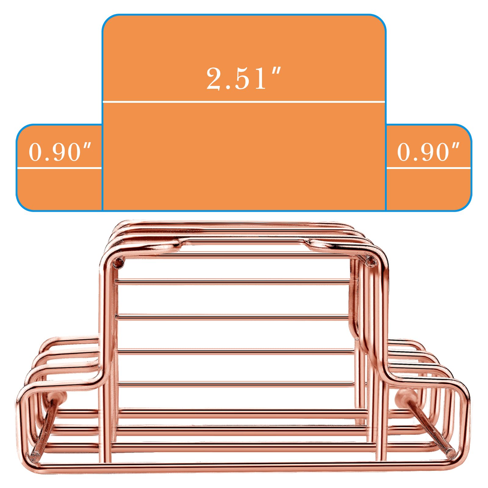 Stainless Steel Wall Mount Toothbrush Holder for Shower - 3 Slot Organizer with Rose Gold Finish | Compatible with Colgate Extra Clean & Oral-B CrossAction | Bathroom Countertop or Wall Mount Storage Solution for Toothbrushes, Razors & Beauty Tools