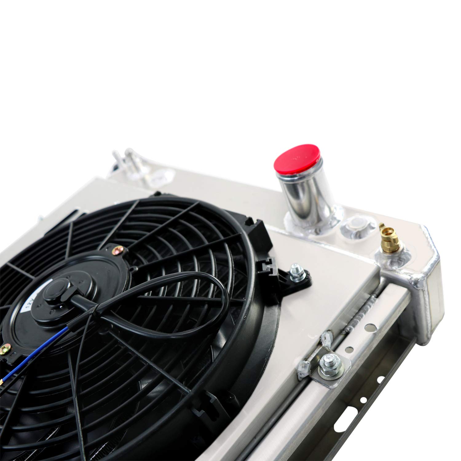 ALLOYWORKS 4-Row Core All-Aluminum Radiator with Dual 12