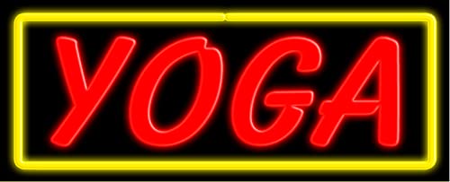 Yoga Glass Neon Sign #10656 - Handcrafted in USA | Perfect for Yoga Studios, Home Decor & Meditation Spaces