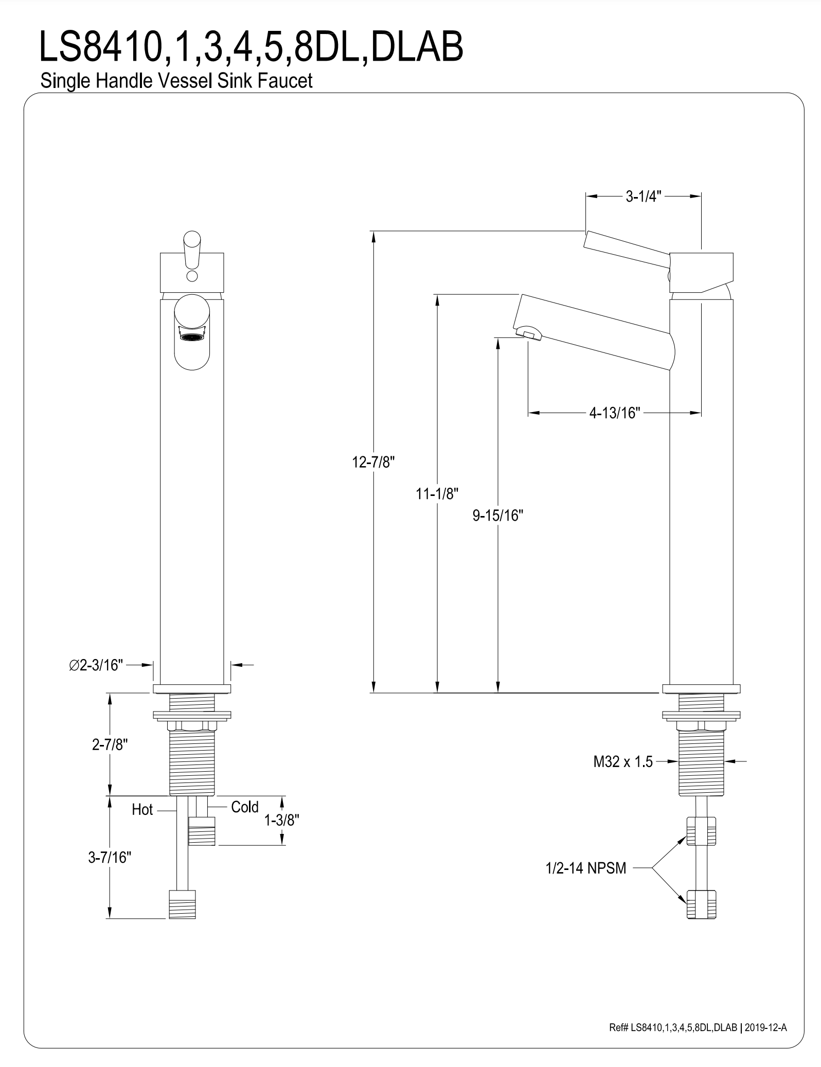 Concord Single Handle Vessel Sink Faucet - Modern Bathroom Sink Faucet with High Arc Spout for Vanity, Powder Room & Guest Bathroom Decor