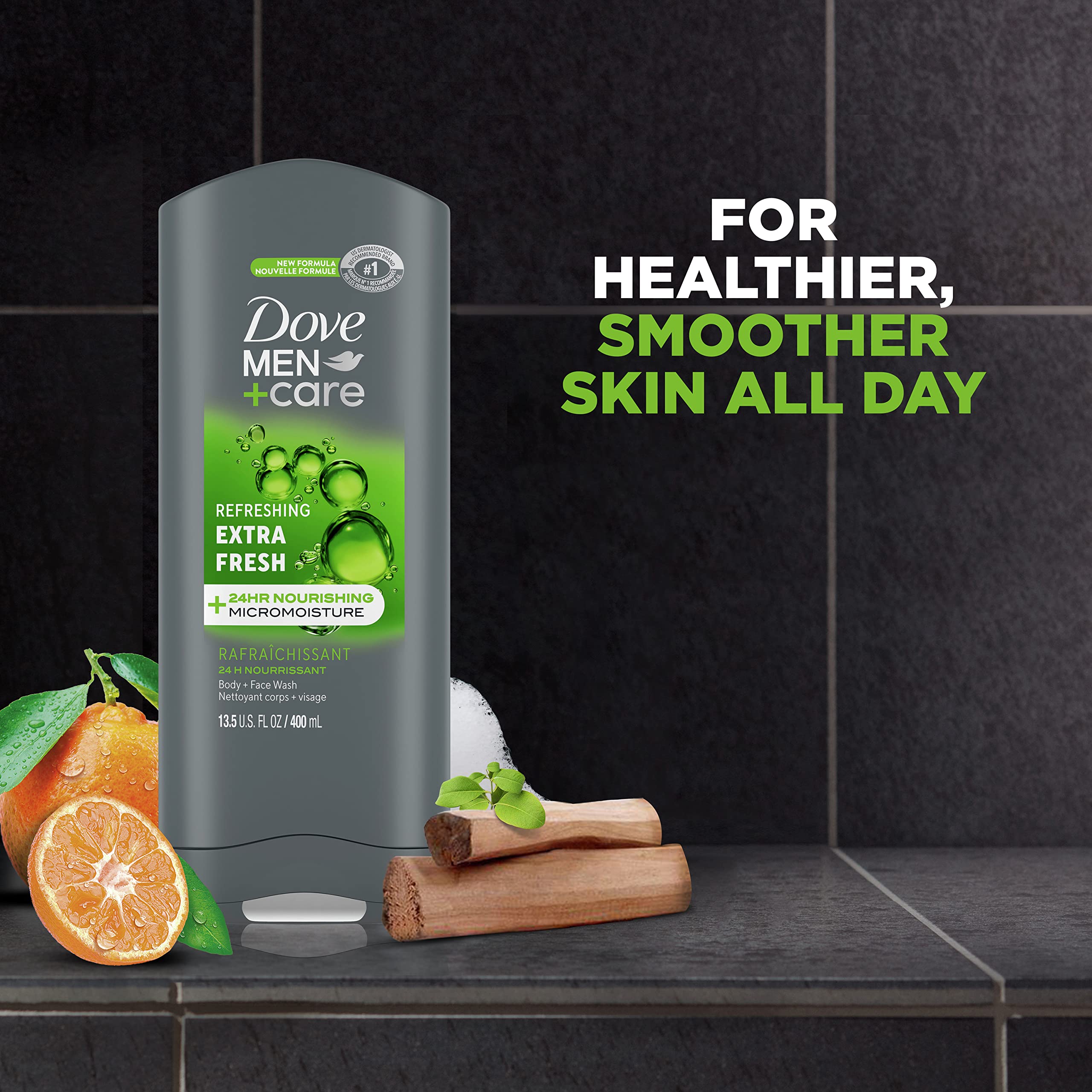 Dove Men Extra Fresh Body Wash & 2-in-1 Shampoo Conditioner Set - 13.5oz Body Wash + 3oz Shampoo for Men - Hydrating & Refreshing for Skin & Hair Care - Perfect for Gym, Travel & Daily Shower Routine