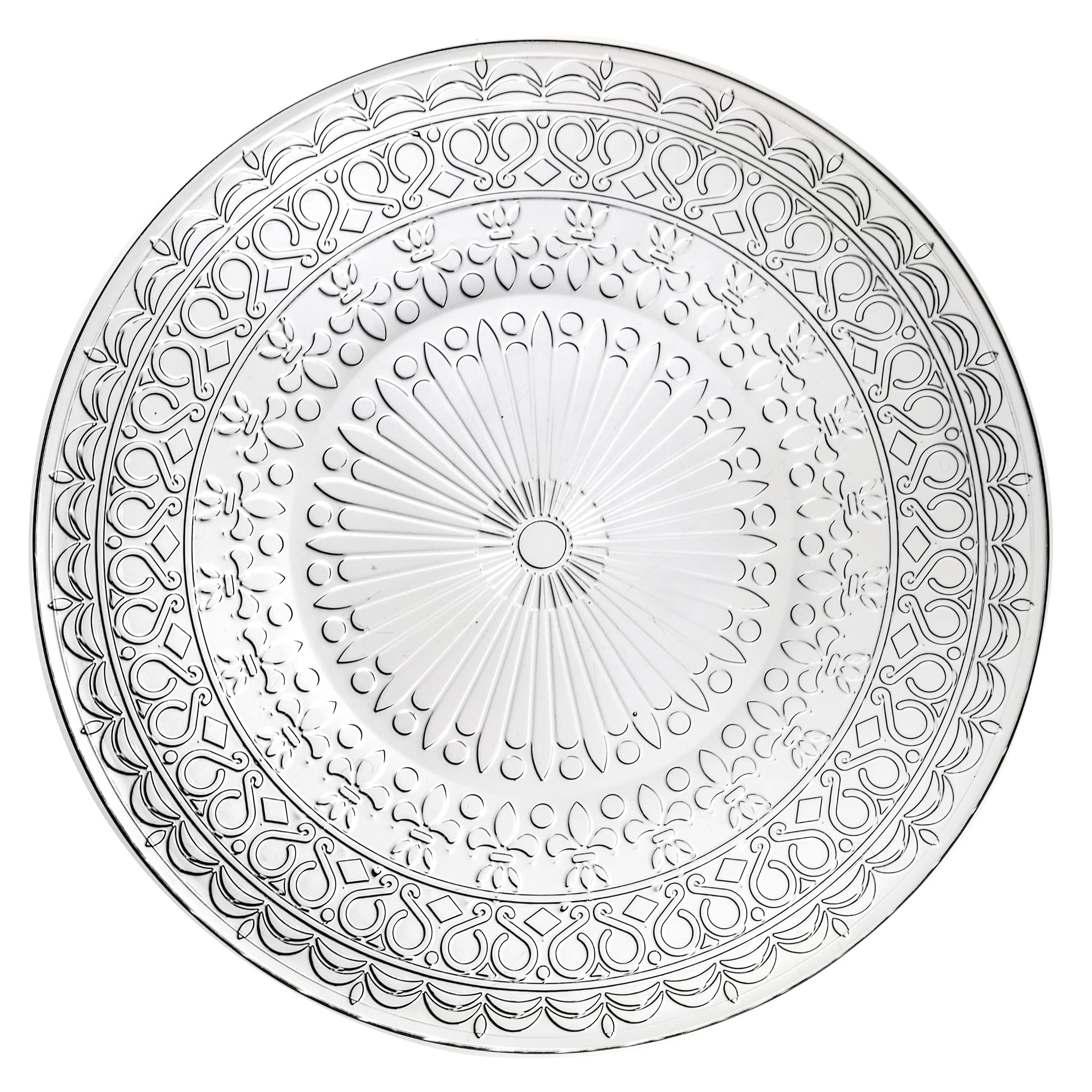 Elegant Modern Crystal Dinner Plates 10 Inch - Set of 4 for Wedding, Party & Formal Dining - Shatter-Resistant & Dishwasher Safe