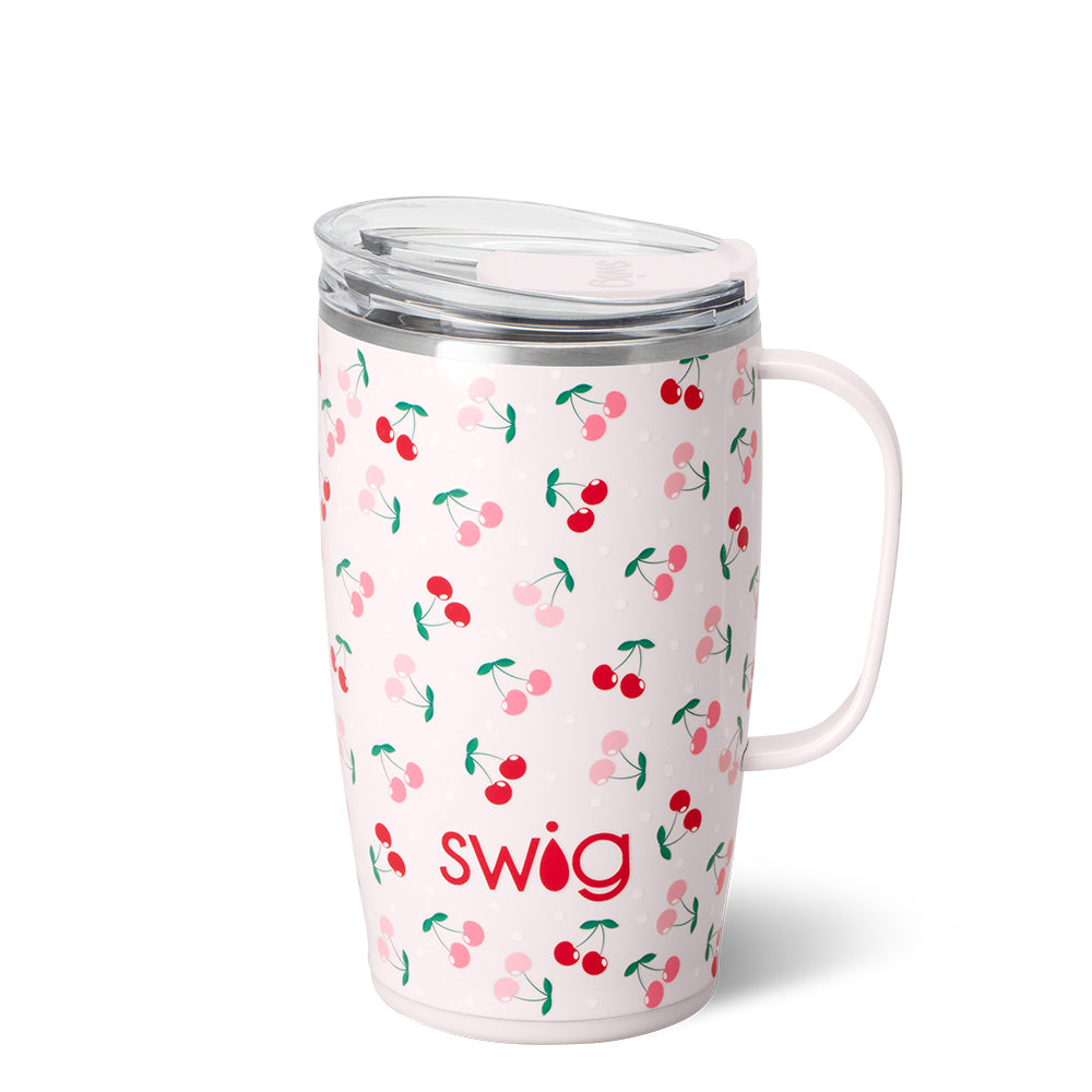 18oz Cherry Pie Travel Mug - Insulated Stainless Steel Coffee Tumbler with Lid, Leak-Proof for Hot & Cold Drinks - Perfect for Commuting, Road Trips & Outdoor Adventures