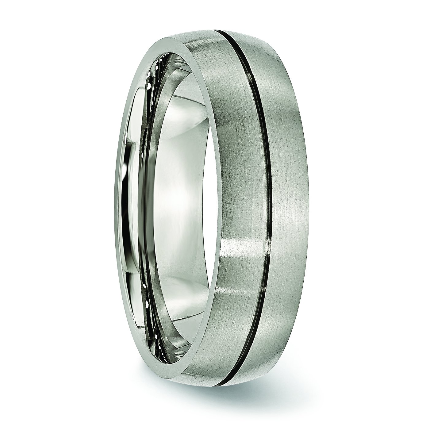 Men's Titanium 6mm Grooved Satin Wedding Band Ring - Durable & Comfortable for Everyday Wear, Anniversary & Engagement Gifts