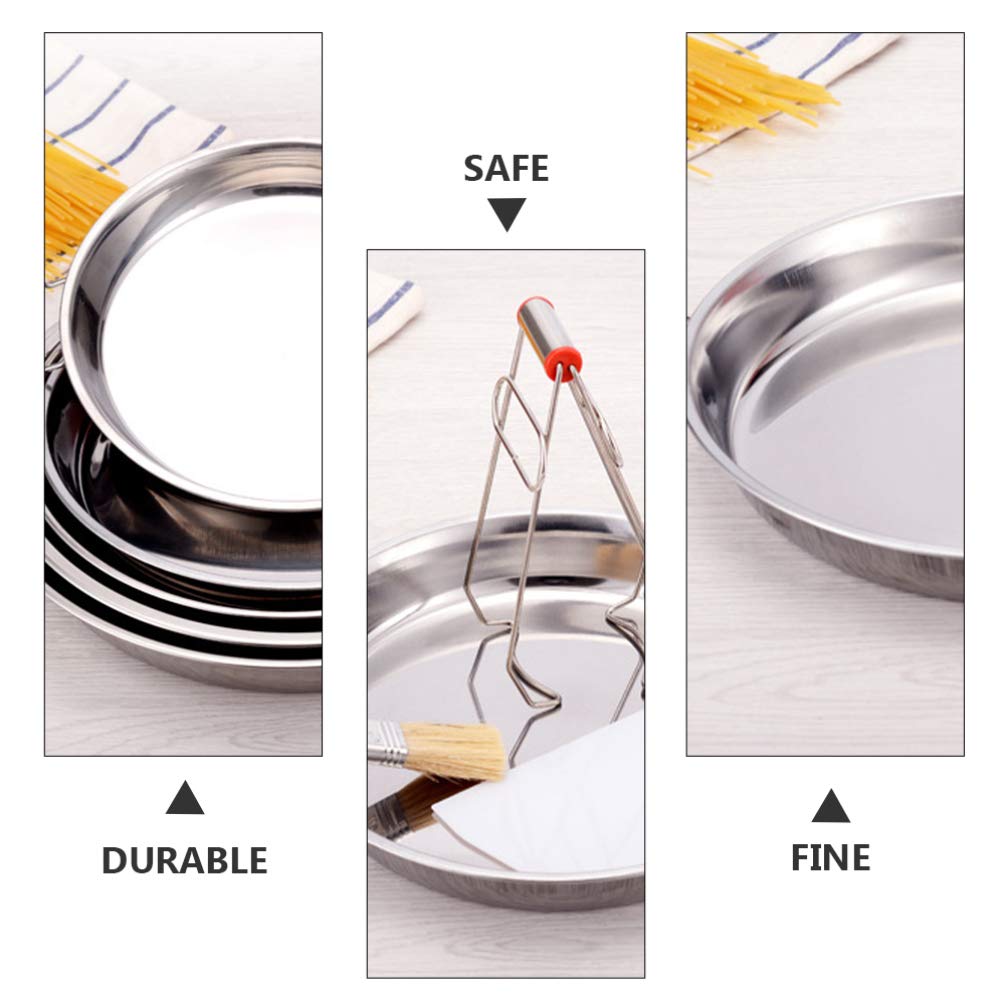 2-Piece Stainless Steel Steaming Tray Set - 28cm Double Handle Cake Pan, Noodle Rack & Rice Plate - Heat-Resistant for Baking, Cooking & Food Prep - Perfect for Asian Cuisine, Party Serving & Restaurant Use