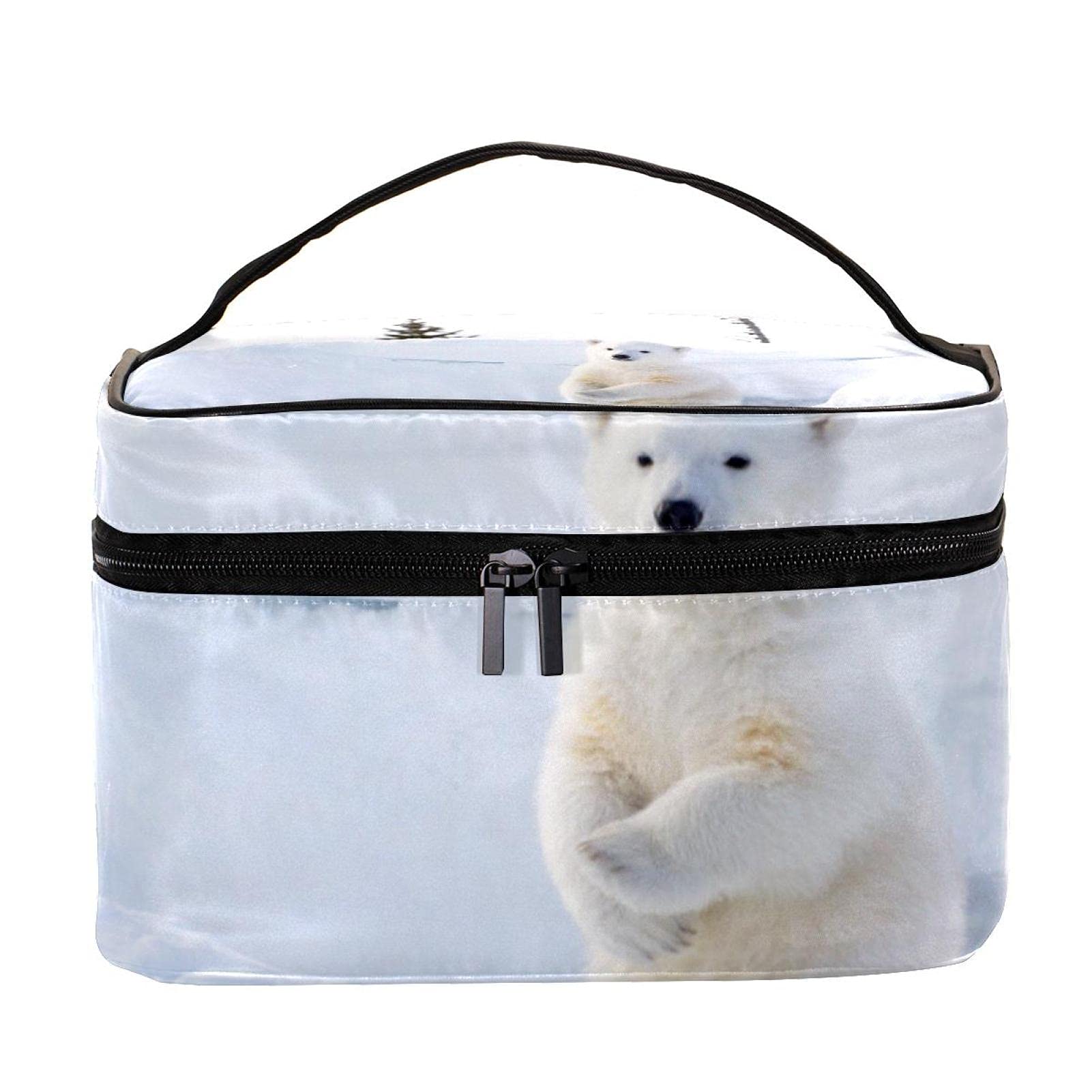 Polar Bear Baby on Snow Travel Makeup Bag - Large Cosmetic Organizer with Zipper for Women & Girls | Perfect for Travel, Gym & Daily Essentials Storage