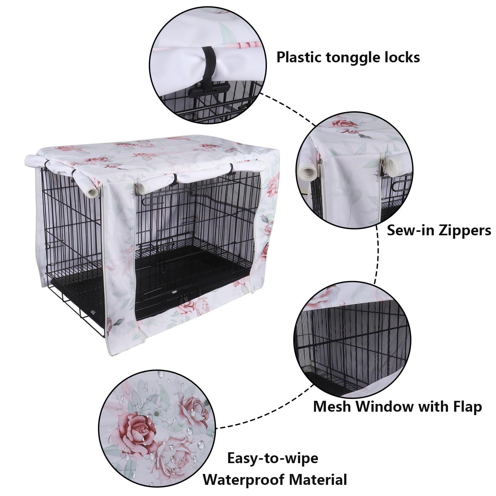 Durable Polyester Dog Crate Cover - Universal Fit for 48-Inch Wire Dog Crates | Pet Home Decor & Stress Relief Solution for Travel, Vet Visits & Home Comfort
