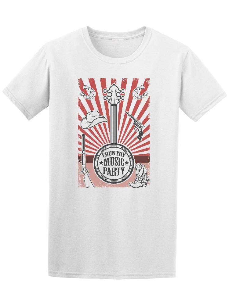 Smartprints Country Music Party Cowboy Hat T-Shirt for Men - Perfect for Concerts, Rodeos & Western Themed Events