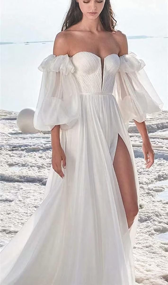 Elegant UZN Women's Wedding Dress 2023 - Boho Lace Tulle Bridal Gown for Summer Weddings, Beach Ceremonies & Romantic Outdoor Events