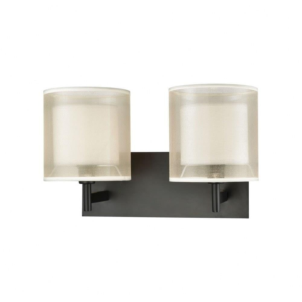 Elk Lighting 46301/2 Vanity Light - Matte Black Bathroom Wall Sconce for Modern Home Decor & Makeup Area Lighting