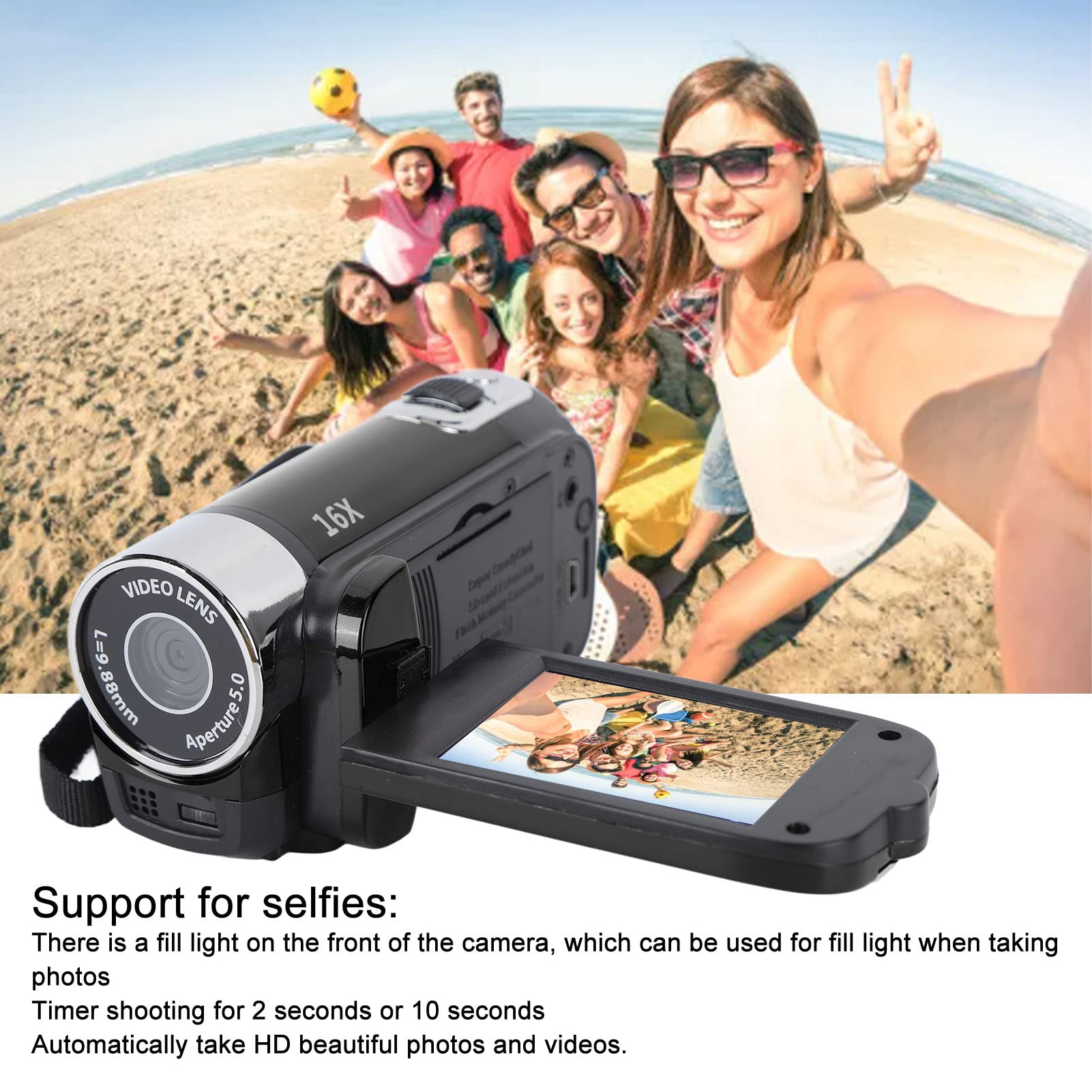 4K 48MP Digital Video Camera Camcorder with 2.7