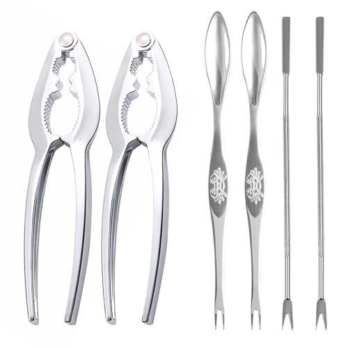 Premium 2-Piece Seafood Cracker Set with 4 Forks - Heavy Duty Lobster & Crab Crackers, Nut Crackers - Perfect for Seafood Lovers, Dinner Parties, and Holiday Gatherings