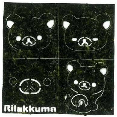 Premium Kozen Nori Seaweed Sheets - Rilakkuma Bear Design (16 Pieces) | Healthy Snack for Sushi, Rice Balls & Bento Box Lunch | Japanese Kawaii Food Gift