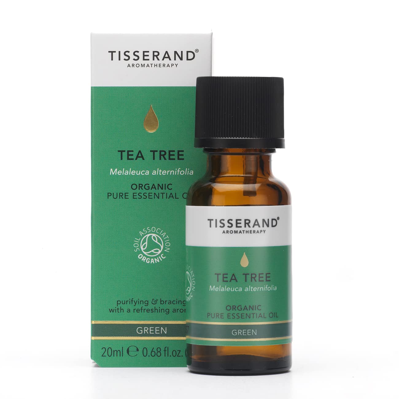 **Tisserand Organic Tea Tree Essential Oil - 100% Pure Natural Aromatherapy Oil for Massage, Skin Care & Diffusers | 20ml | Relaxation, Stress Relief & Home Spa**