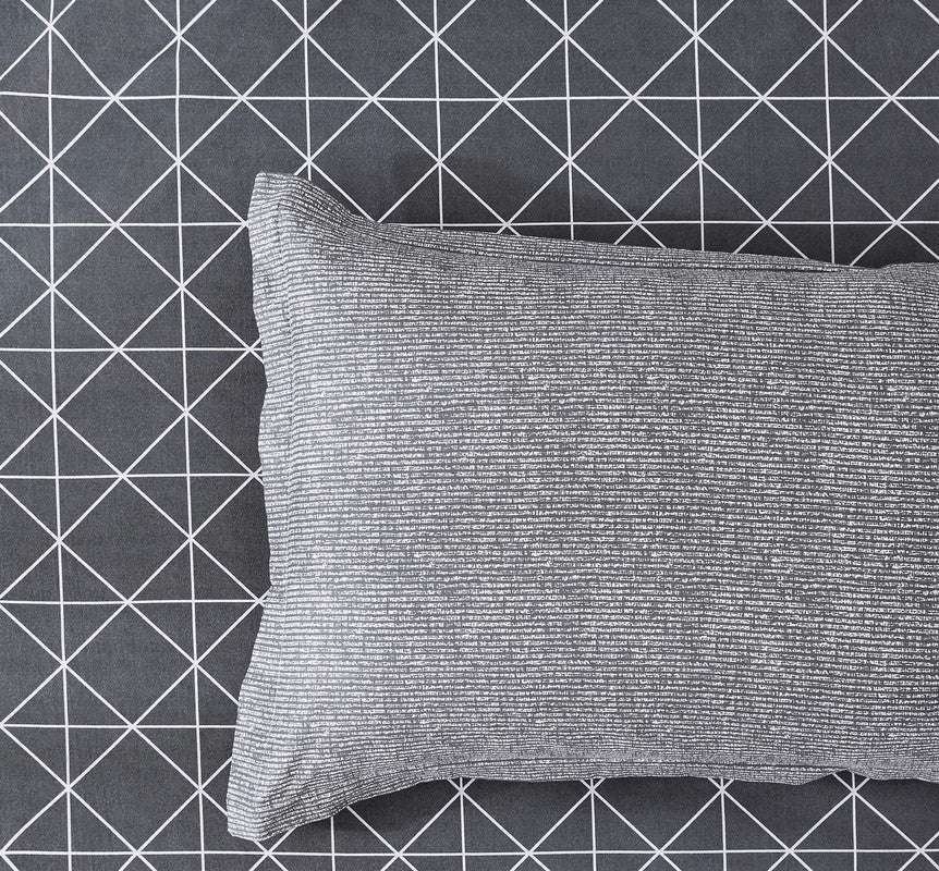 100% Cotton Reversible Quilt Cover Set - Manhattan Pattern King Size Bedding - Soft & Breathable for All Seasons - Perfect for Master Bedroom, Guest Room & Dorm Decor