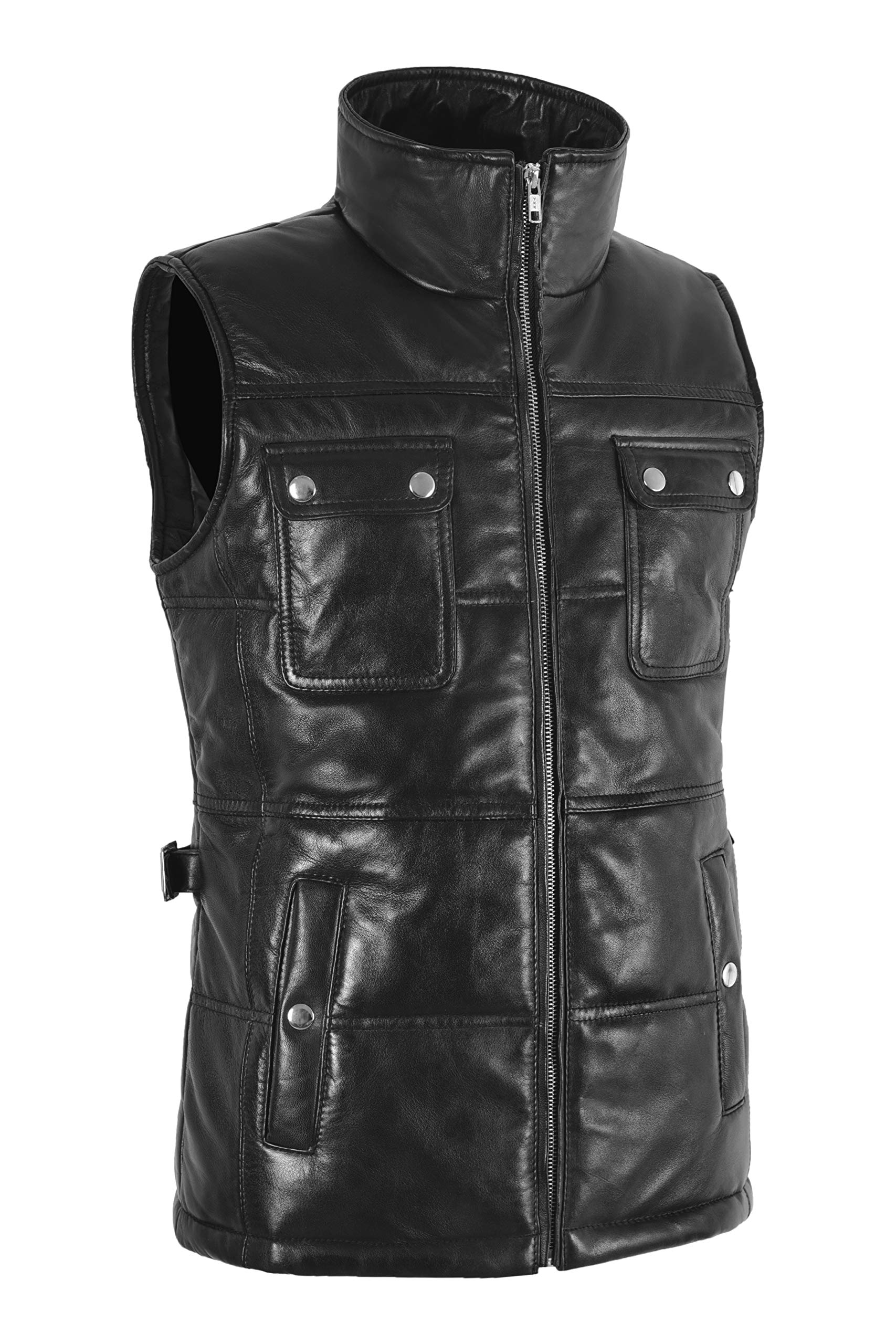 Missy Ladies Gilet - Real Leather Quilted Vest, Sleeveless Jacket & Padded Waistcoat for Women | Fashion Outerwear for Fall & Winter | Perfect for Office, Casual Wear & Outdoor Activities