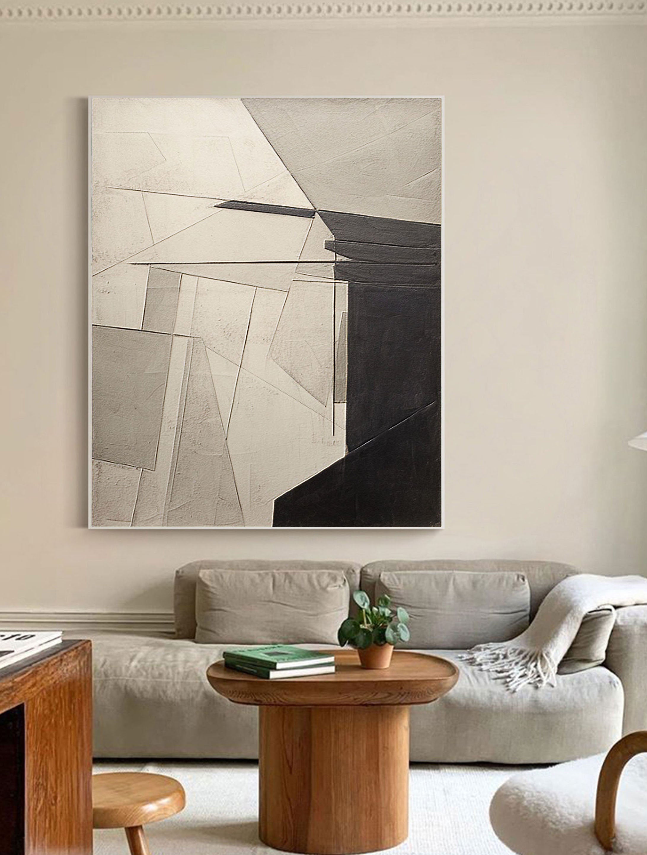 Beige & Brown Abstract Art Print #BB032 - Modern Wall Decor for Living Room, Bedroom & Office