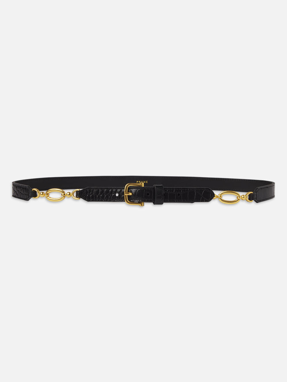 Elegant Black Crocodile Embossed Jewelry Detail Belt for Women - Perfect for Office Wear, Evening Dresses & Special Occasions