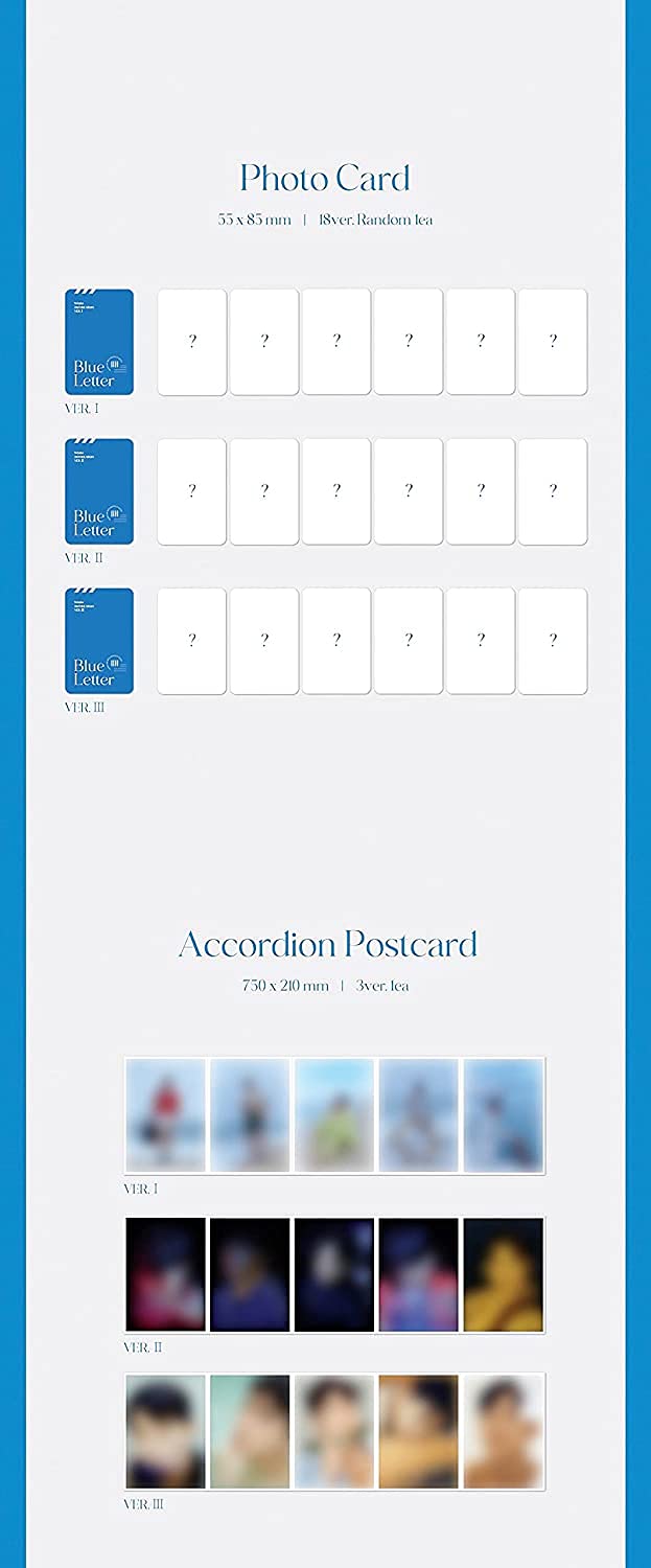 Kakao WONHO Blue Letter Mini Album + Stickers & Photocards - Kpop Gift for Fans