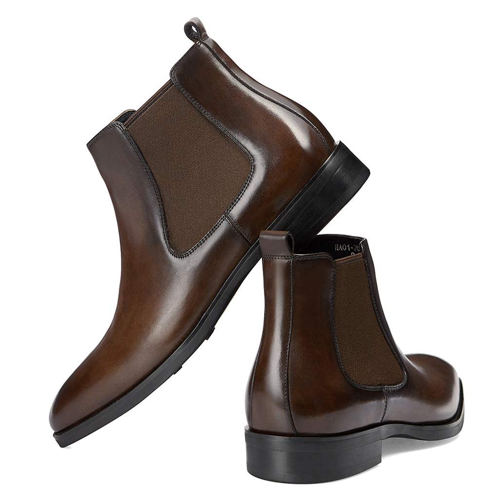 GIFENNSE Men's Chelsea Boots - Genuine Leather Dress Boots for Men | Stylish & Comfortable for Office, Casual & Formal Occasions