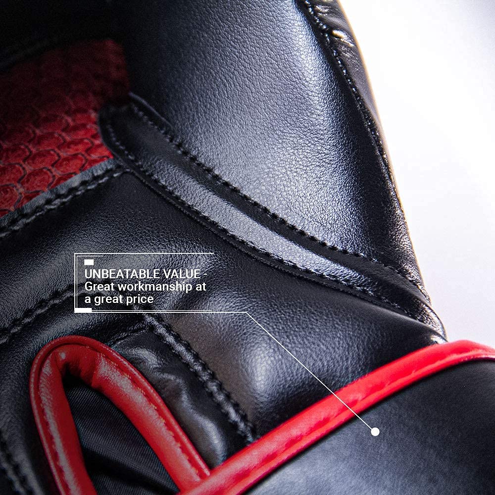 Revgear Premier Boxing Gloves for Men & Women - Professional Training Gloves for Punching, Kickboxing, MMA & Fitness | Heavy Bag, Speed Bag & Focus Mitt Workouts | Comfortable, Durable & Shock Absorbing | Great for Boxing Classes, Home Gym & Martial Arts Training
