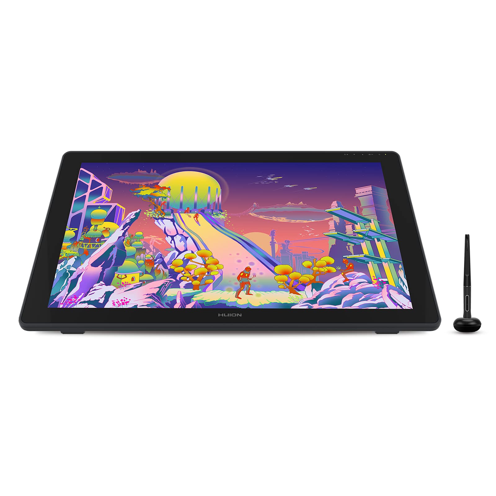 HUION Kamvas 24 Plus 2.5K QHD Graphic Drawing Tablet with Screen - 23.8inch Pen Display, 140% sRGB Full-Laminated QD Monitor, Battery-Free Stylus with 8192 Pressure Levels & Tilt Support for Digital Artists, Illustrators, Designers - Compatible with PC, Mac, Android for Home Studio, Office & Creative Workspace