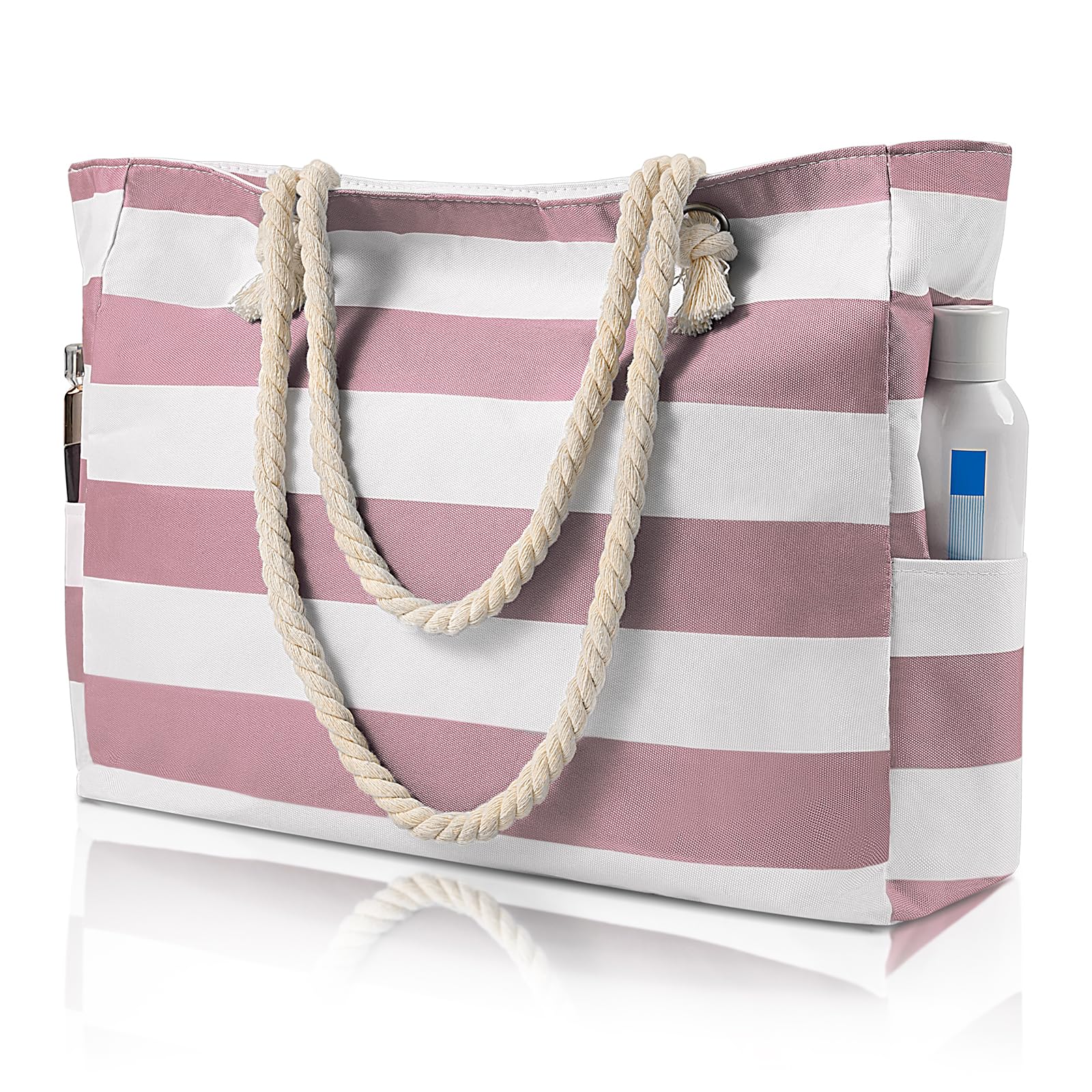 **Waterproof & Sandproof Large Beach Tote Bag for Women - Zippered Swim Pool Bag for Beach, Travel & Gym - Stylish & Spacious Carryall**