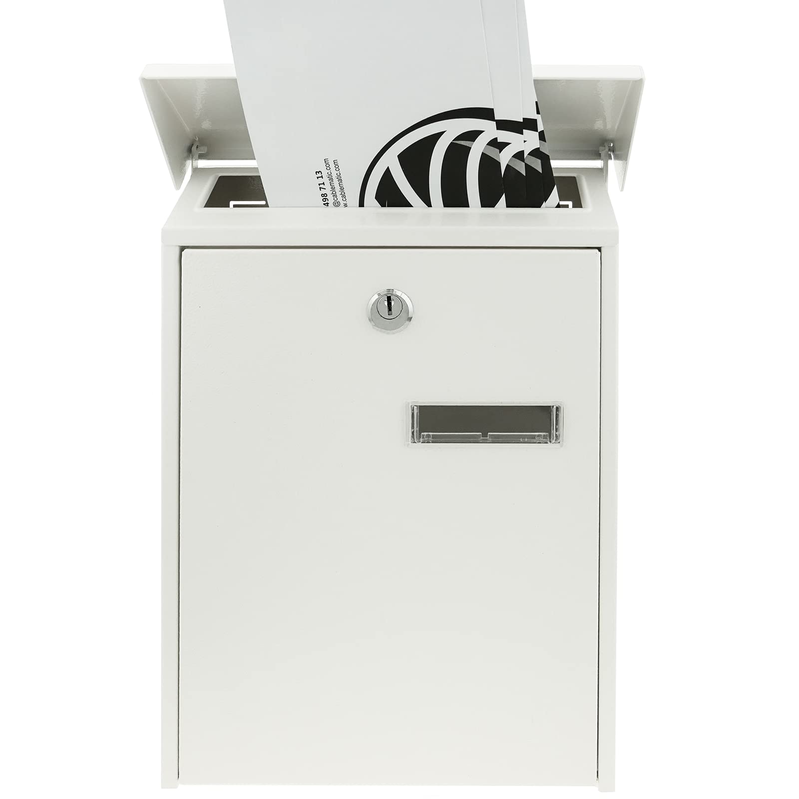 White BZ048 Mailbox - Durable Outdoor Letter Box for Home, Office & Apartment - Perfect for Front Porch, Garden & Entryway
