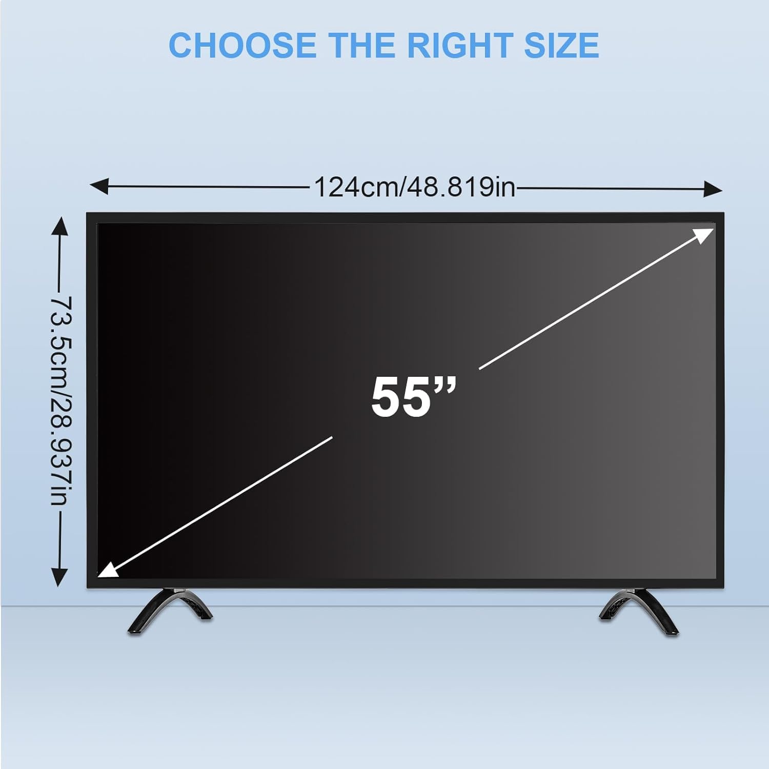 Qoosea 55 Inch TV Screen Protector - HD Clear Acrylic Protective Cover for Single/Dual-Point Support TVs, Wall Mount & Computer Monitor - Anti-Scratch, Anti-Glare Protection for Home Theater & Office Use