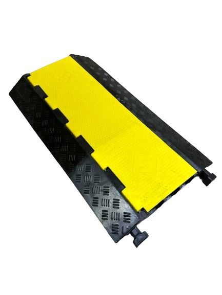 3 Channel Heavy Duty Cable Protector - Rubber Speed Bump for Traffic & Road Safety (Model RH 9031) | Perfect for Parking Lots, Driveways & Construction Sites