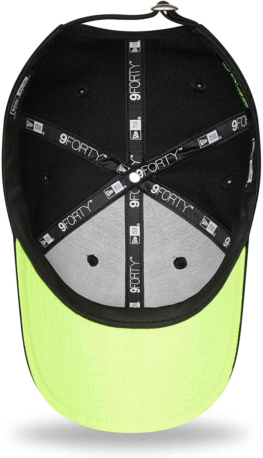 VR46 New Era 9Forty Adjustable Baseball Cap - Repreve Recycled Black Snapback Hat for Men & Women - Perfect for Motorcycle Racing Fans, Casual Wear & Outdoor Sports