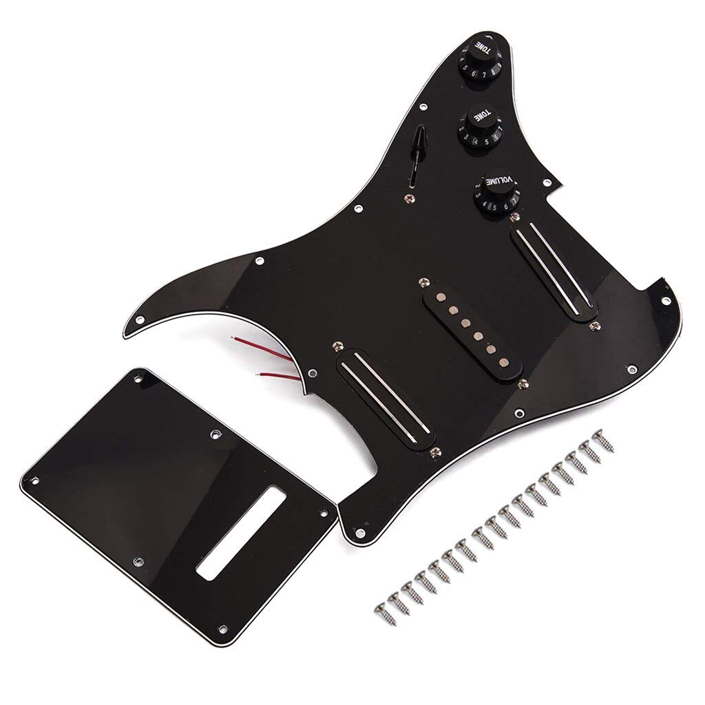 3 Ply Electric Guitar Prewired Loaded Pickguard with Pickups & Back Cover - Perfect for DIY Guitar Upgrades & Repairs - Fits Stratocaster, Telecaster & More Electric Guitars