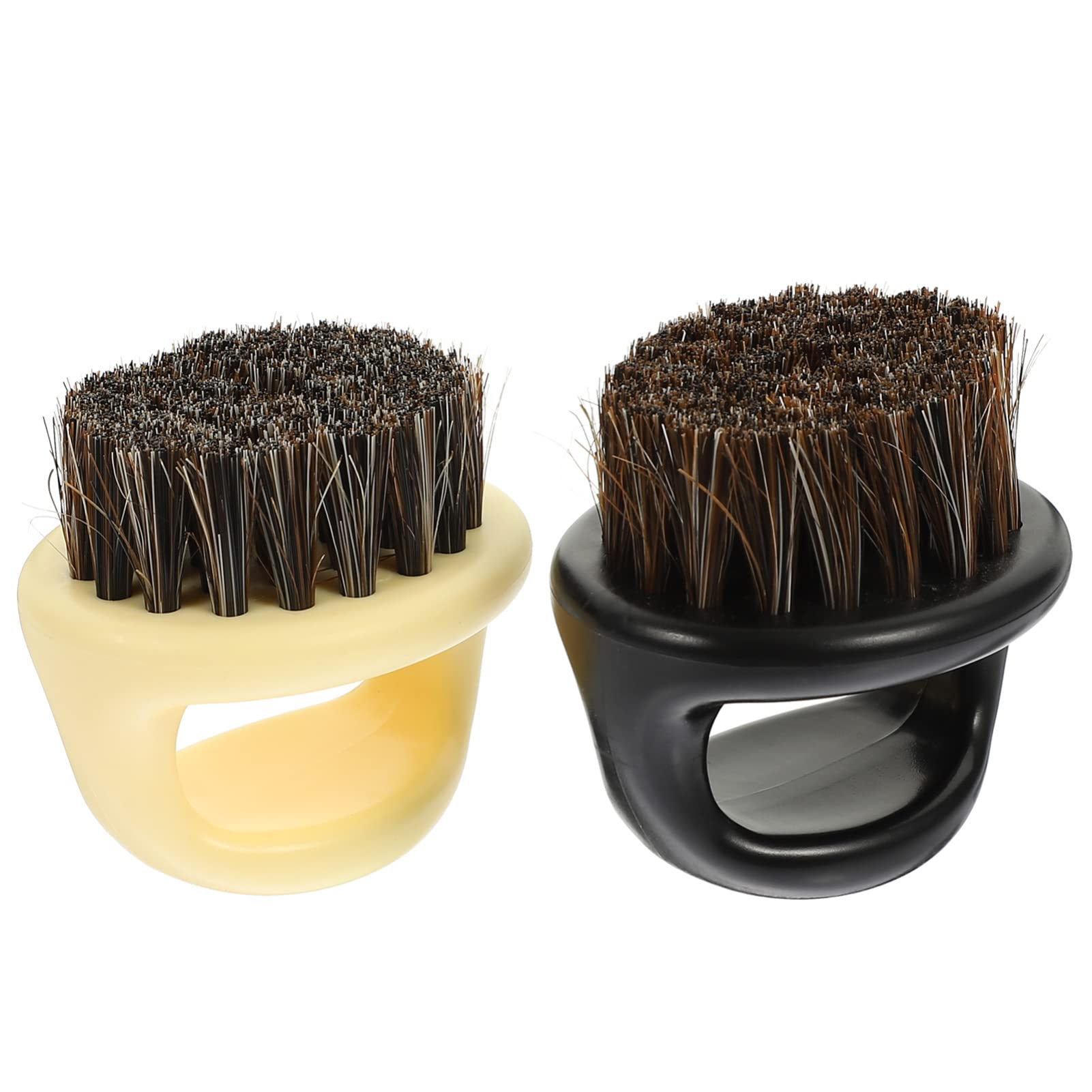 Professional Beard Cleaning Brushes Set of 2 - Wooden Handle Barber Fade & Mustache Brushes for Men's Grooming | Perfect for Salon, Home Shaving & Facial Hair Care