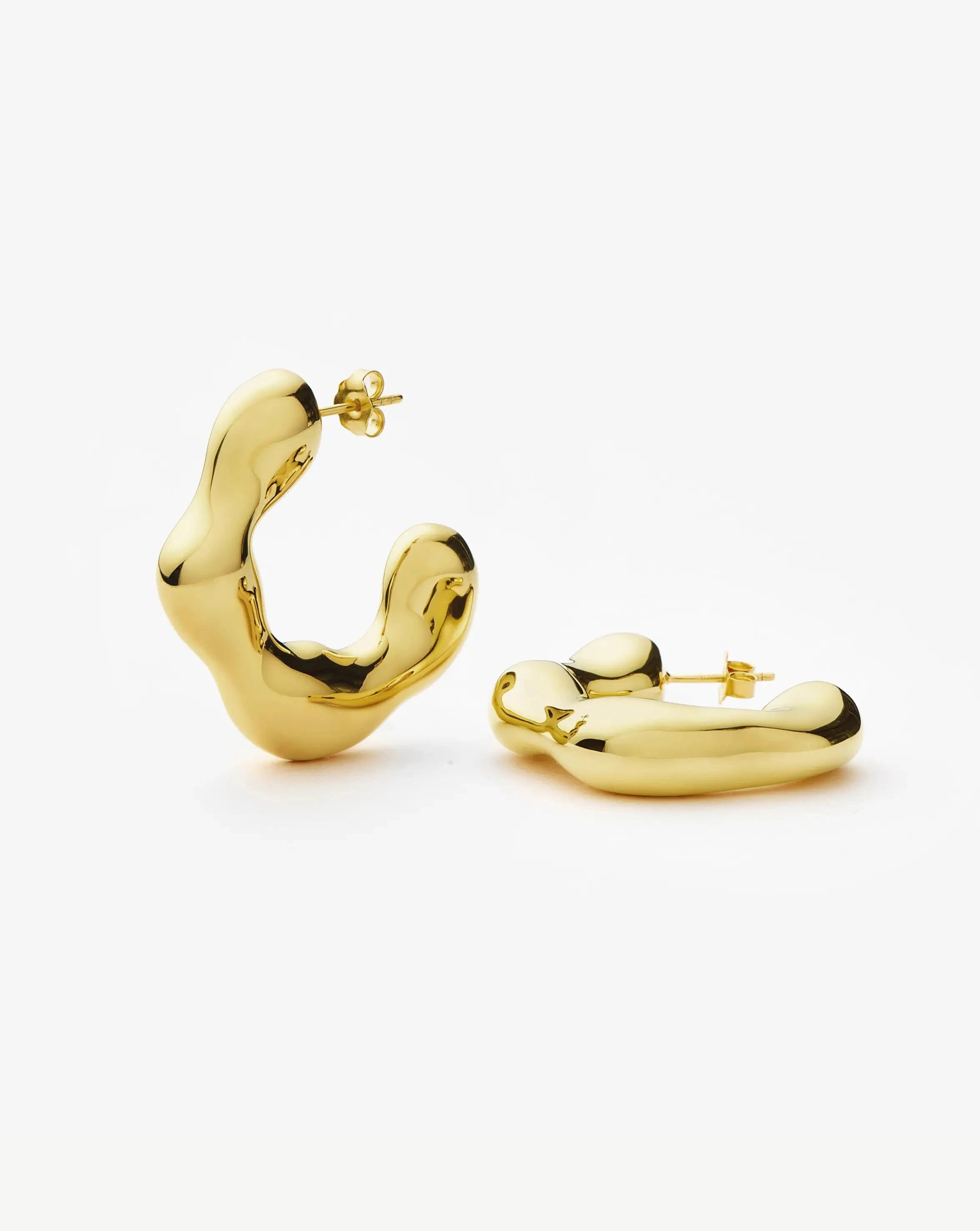 Eny Puffy Large Hoop Earrings for Women - 18k Gold Plated Statement Earrings | Perfect for Parties, Weddings & Everyday Wear
