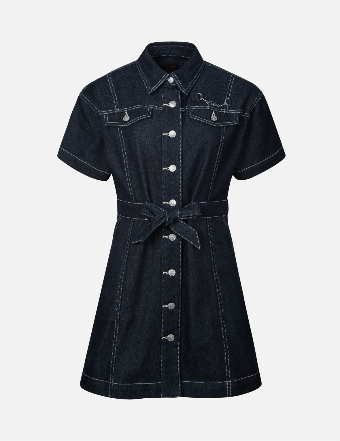 Seagull Embroidery Oversized Denim Shirt Dress for Women - Casual Boho Chic Tunic Top with Loose Fit - Perfect for Beach Outings, Music Festivals & Spring Layering