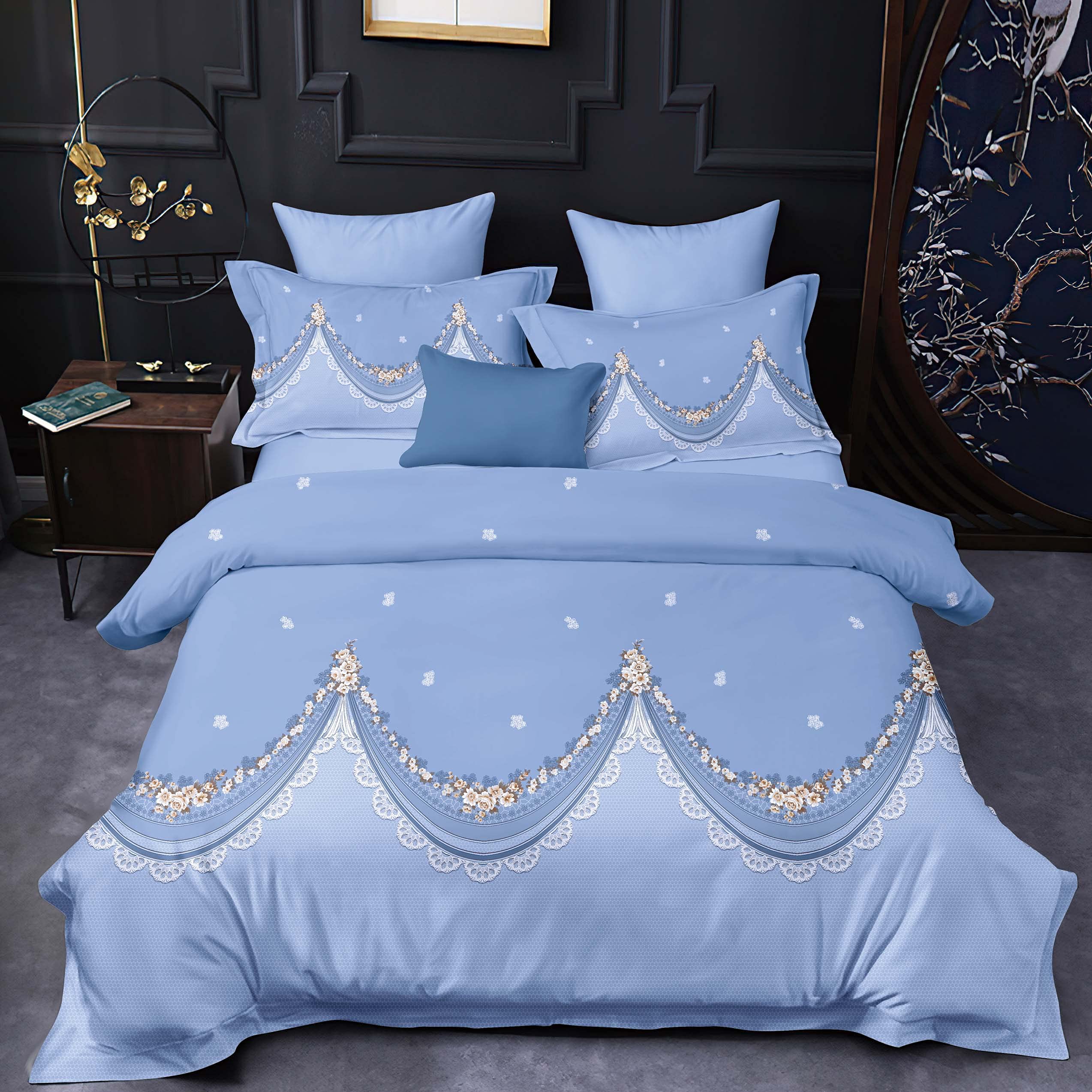 Shatex Ultra Soft 100% Microfiber Polyester 3-Piece King Size Comforter Set - All Season Fluffy Bedding with 2 Pillow Shams, Striped Design - Perfect for Cozy Bedrooms, Guest Rooms & Dorm Decor