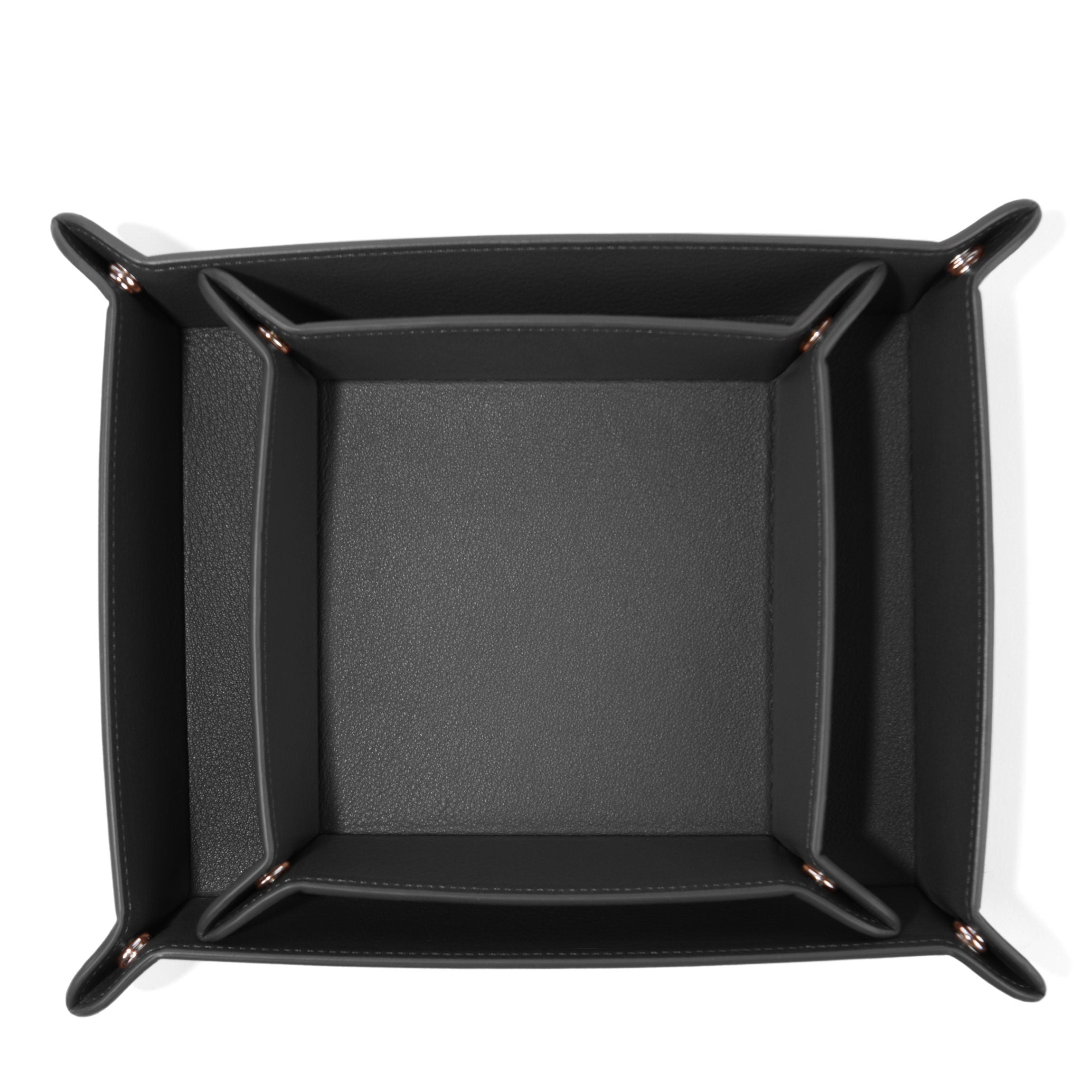Premium Black Onyx Valet Tray Set - Luxury Organizer for Keys, Wallet & Jewelry | Perfect for Nightstand, Dresser & Entryway Organization