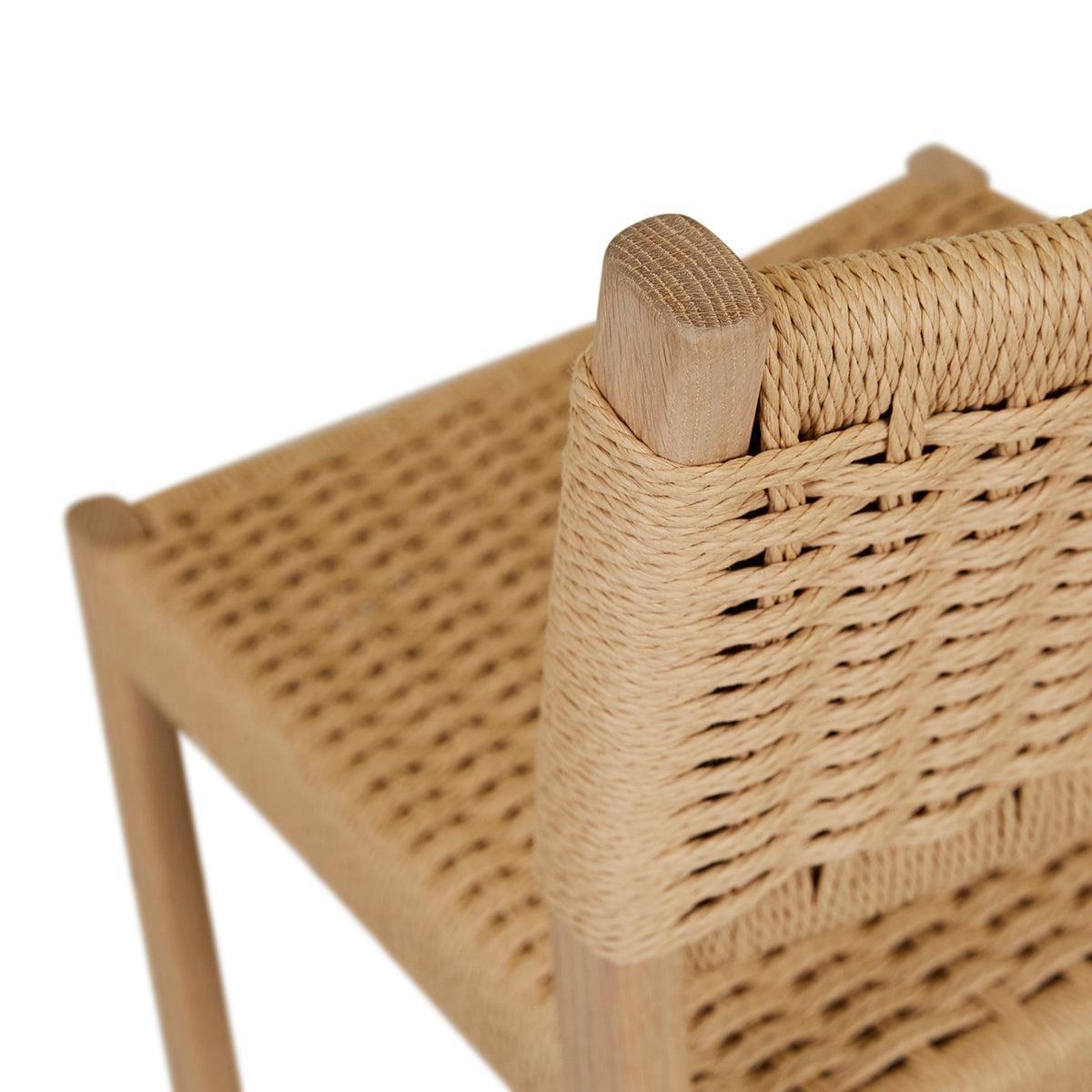 Anton Paper Cord Dining Chair - Natural Woven Seat, Solid Wood Frame, Mid-Century Modern Design - Perfect for Kitchen, Dining Room, and Breakfast Nook
