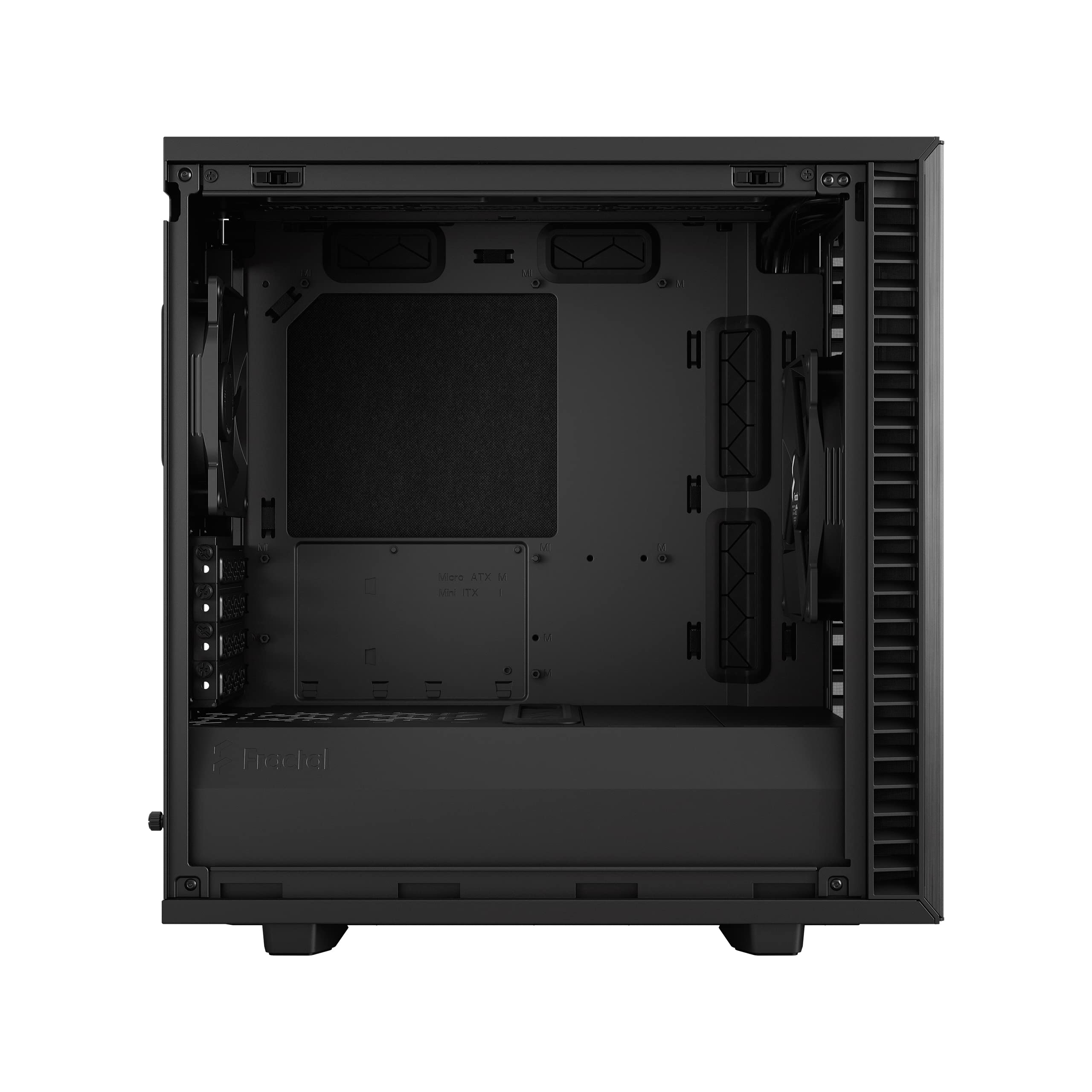 Fractal Design Define 7 Mini Black Micro ATX PC Case - Brushed Aluminum/Steel, Silent Mini Tower Computer Chassis for Home/Office/Gaming Workstation