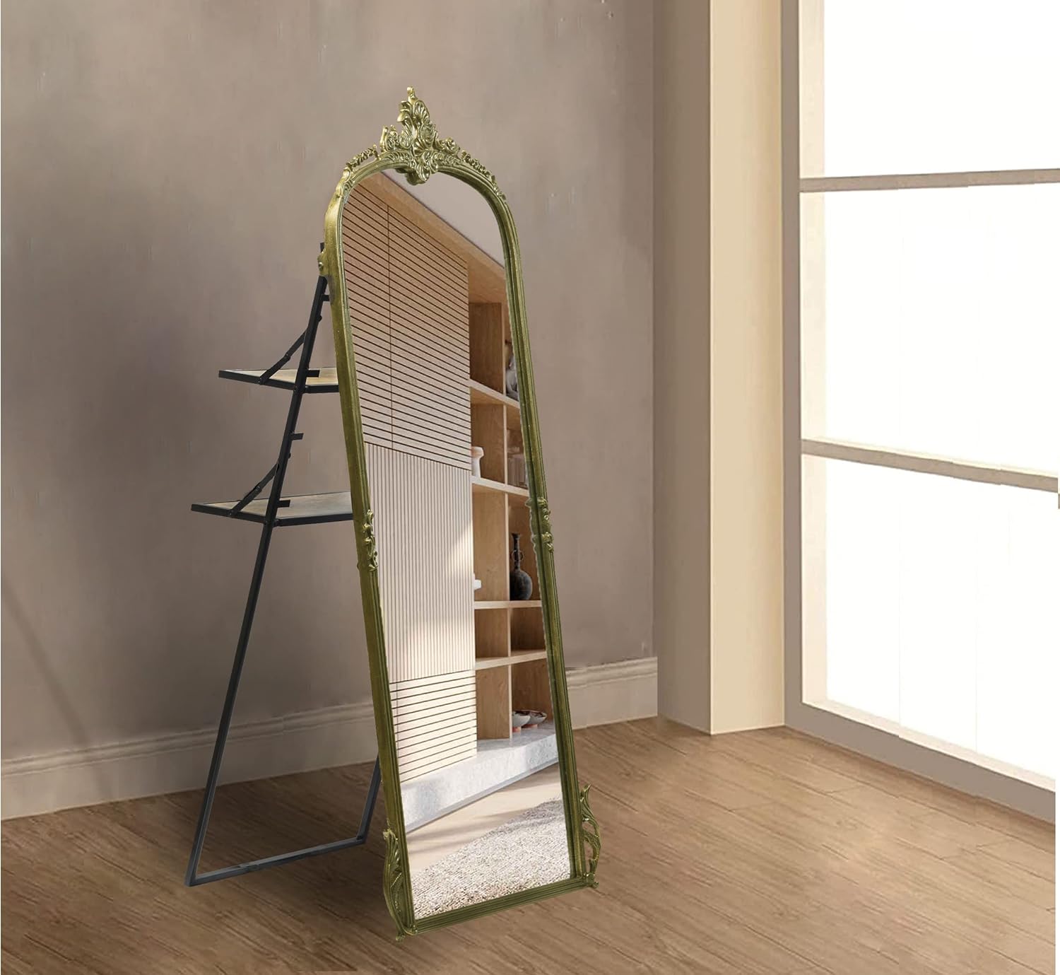 Victorian Arched Full Length Mirror - Hand Casted Premium Metal Frame 152cm - Elegant Home Decor for Bedroom, Living Room & Entryway