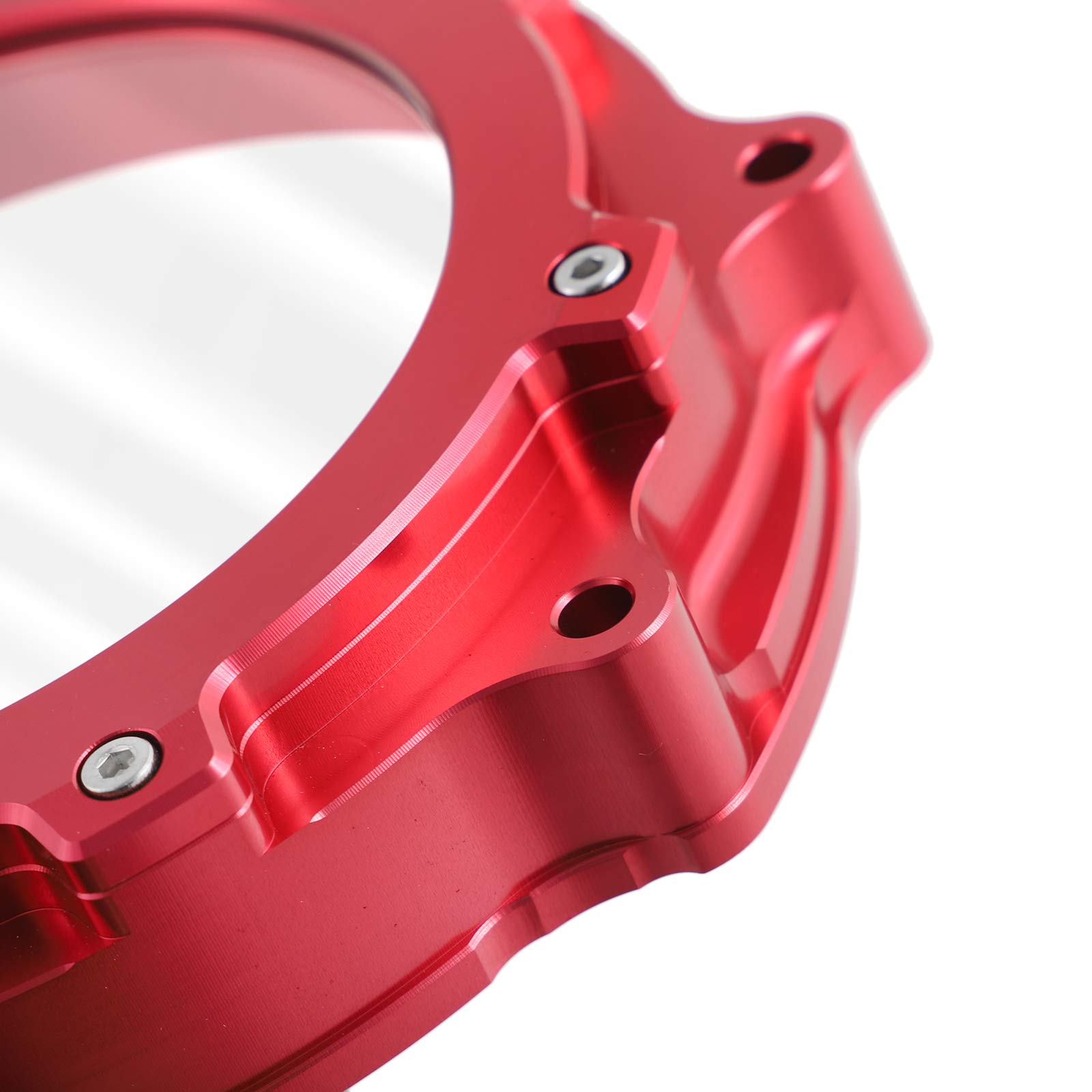 Yamaha YFZ450 YFZ450R 2006-2022 Clutch Cover with Clear Window - 5TG-15415-00-00, 5TG-15415-10-00 Replacement Crankcase Cover - Durable Red ATV Engine Protection for Off-Road Racing & Trail Riding