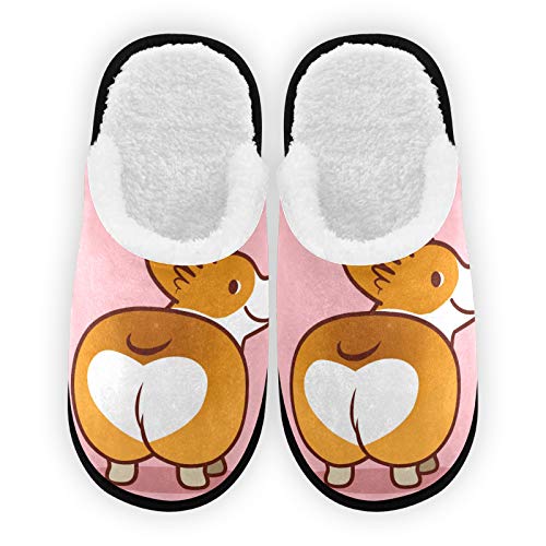 Men's & Women's Plush Dog Lover Slippers with Coral Fleece Lining - Ultra Soft Indoor/Outdoor House Shoes for Winter Warmth & Spa Relaxation - Perfect for Cozy Nights, Lounging & Pet Lovers