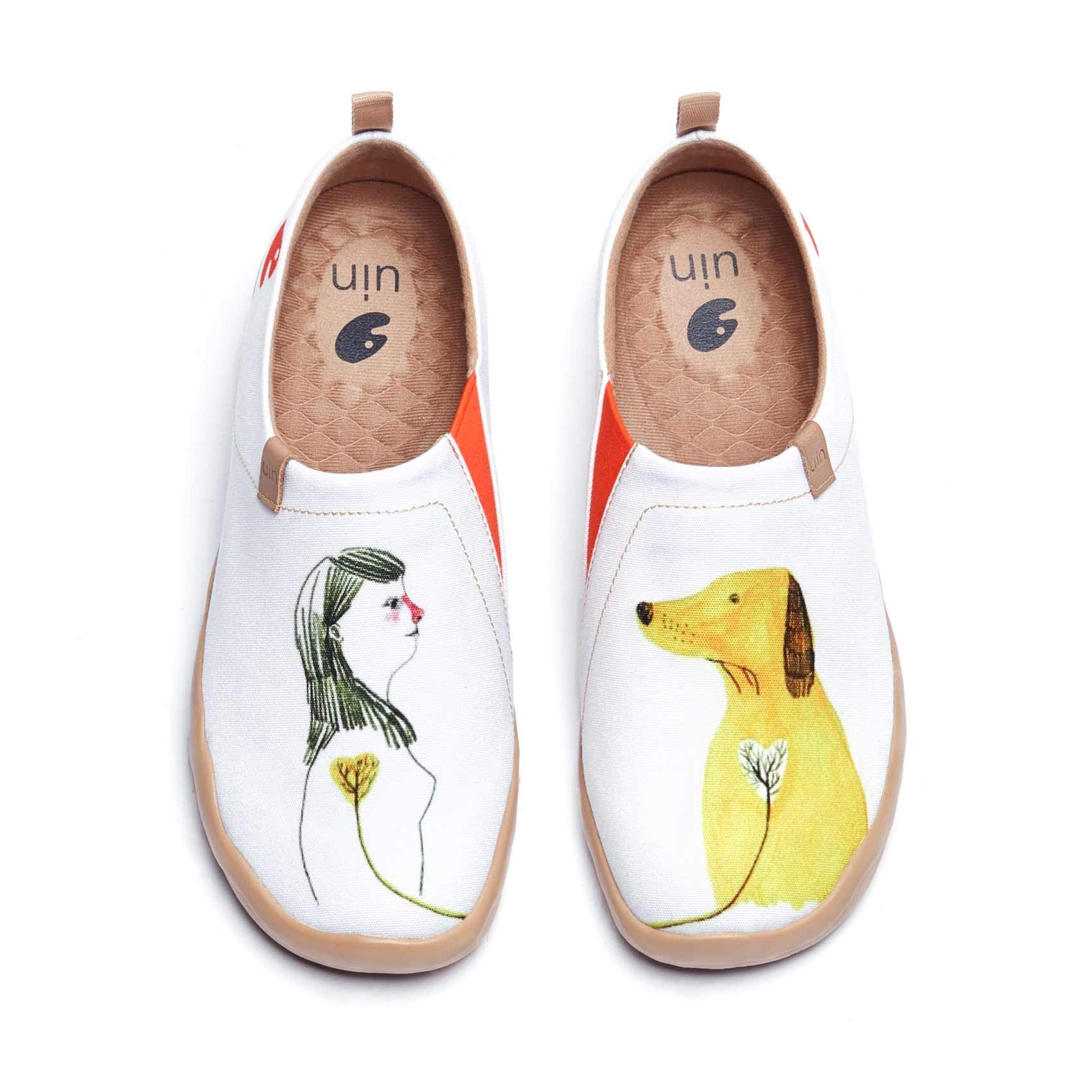 UIN Women's Slip On Sneakers - Comfortable Knit Loafers with Artistic Painting | Soft Walking Shoes for Women | Perfect for Casual Wear, Travel & Everyday Comfort