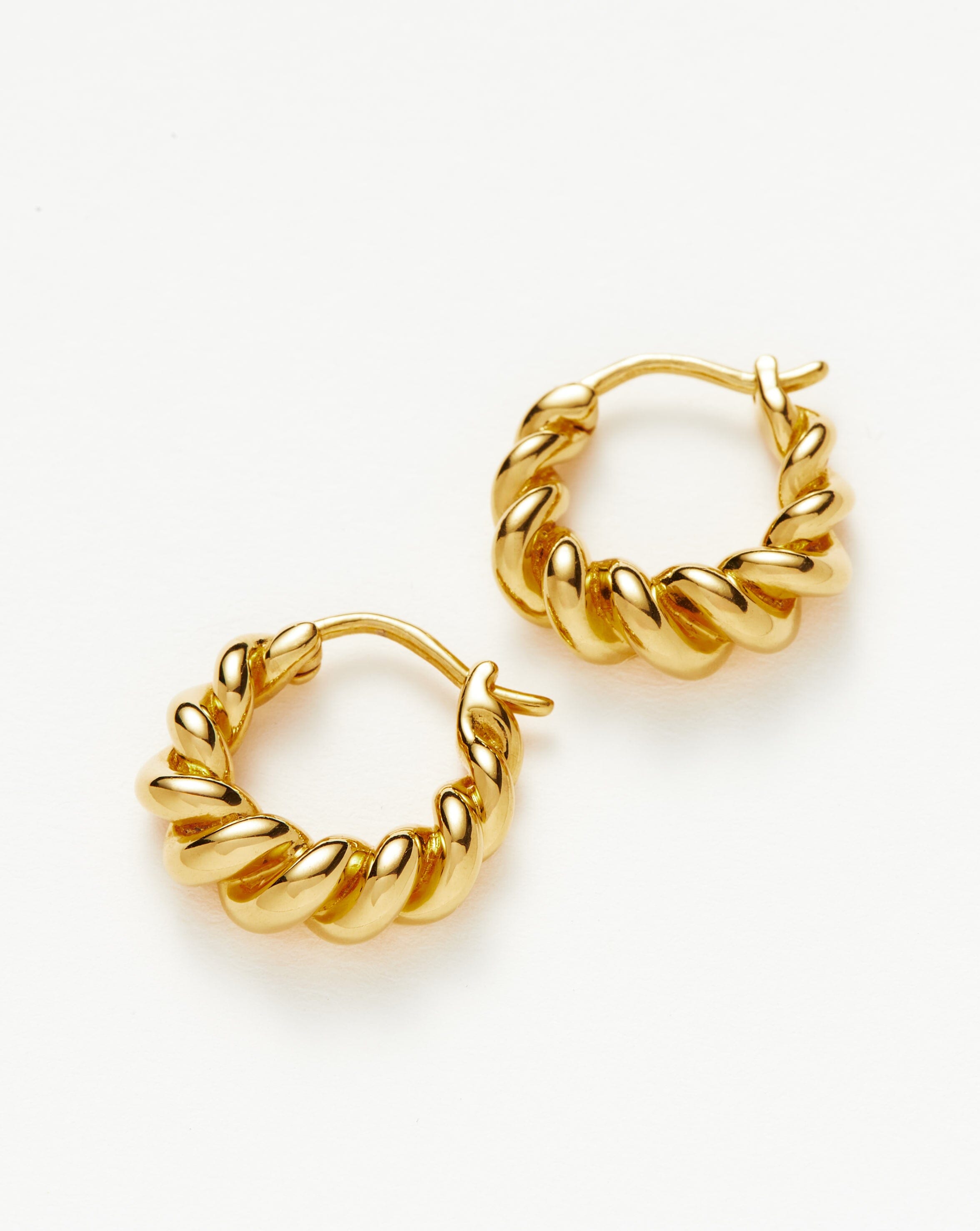 18k Gold Vermeil Small Tidal Hoop Earrings - Trendy Minimalist Jewelry for Women, Everyday Wear & Special Occasions