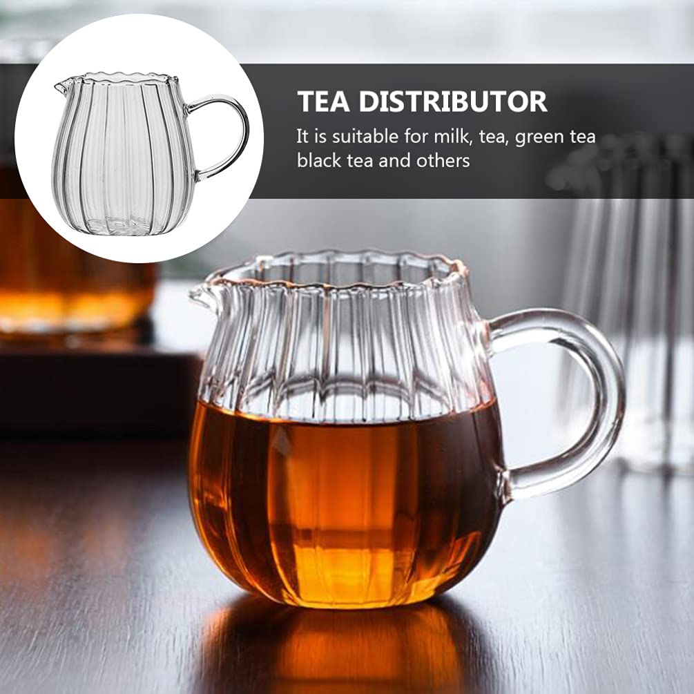 Luxshiny Glass Milk Creamer Pitcher - Small Wave Design Creamer & Sauce Pitcher for Coffee, Tea, and Kitchen Use - Perfect for Home, Cafe, and Restaurant Serving