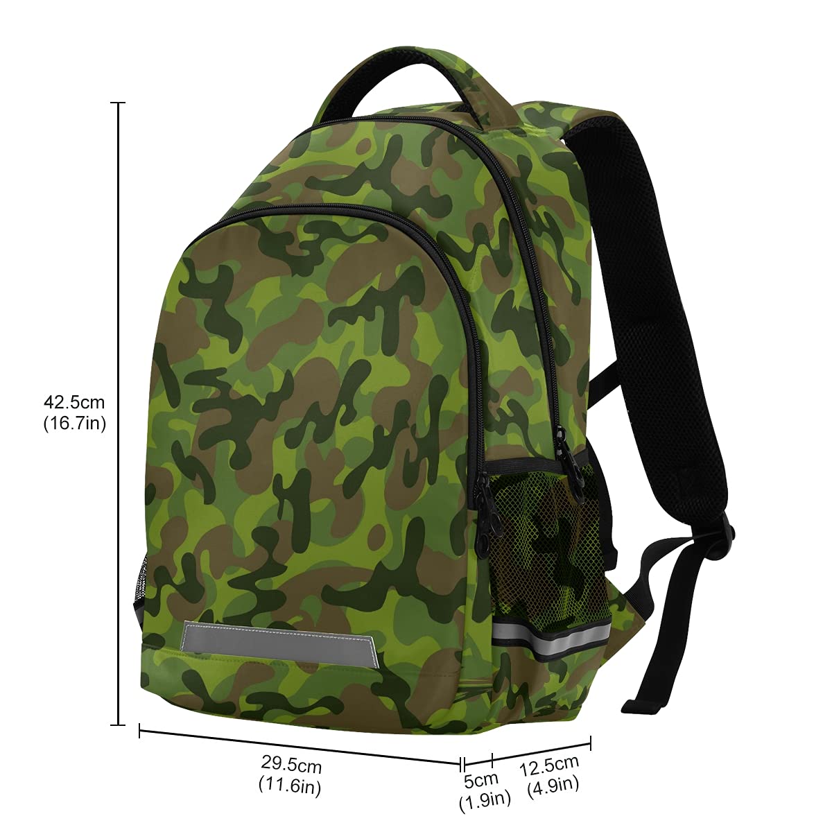 **MNSRUU Camouflage Green Laptop Backpack with Chest Strap - Durable School, Travel & Hiking Backpack for Boys & Girls - Perfect for College, Work & Outdoor Adventures**