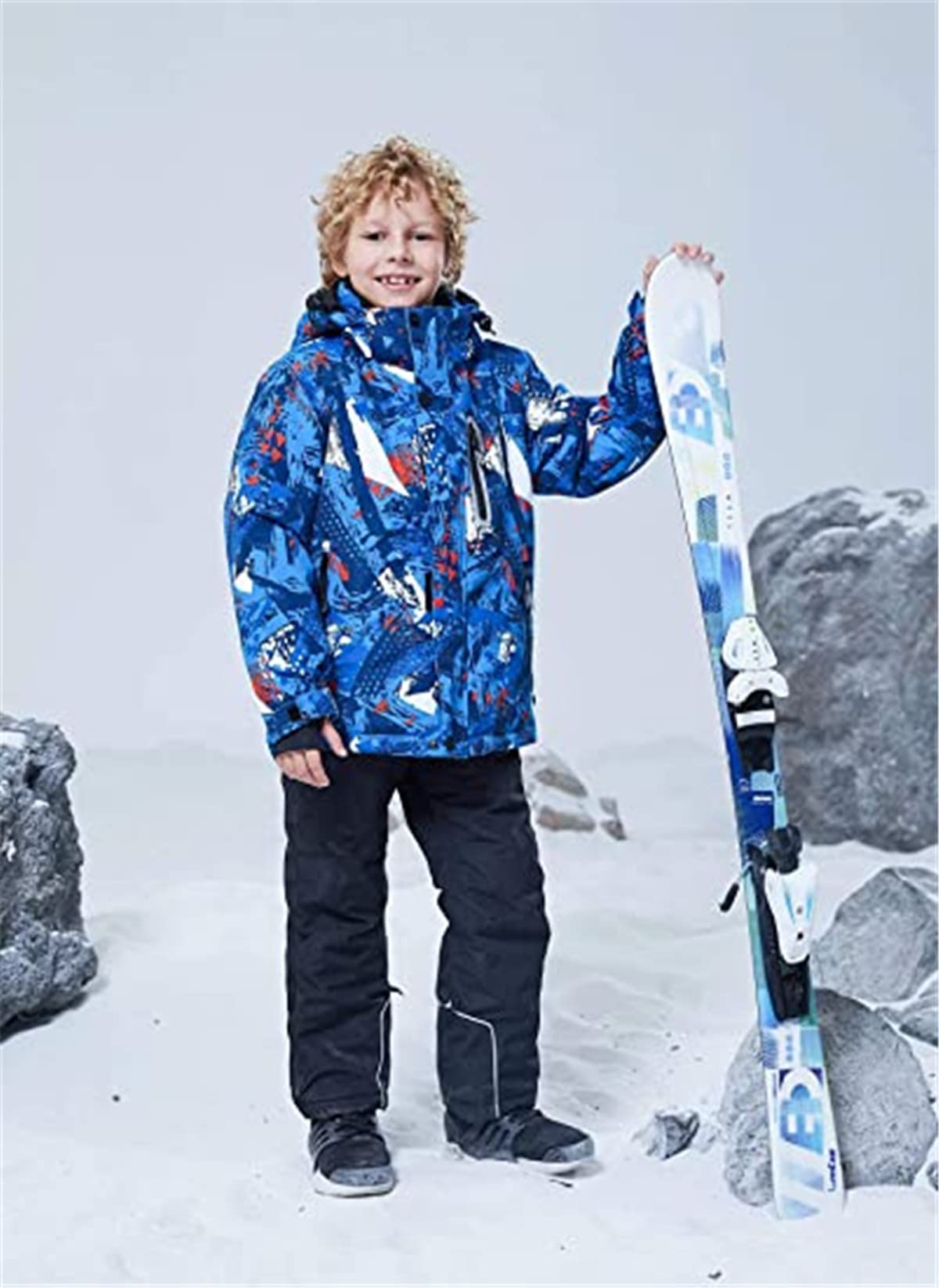 Kids Winter Snow Jacket & Bib Pants Set - Waterproof Windproof Ski Outfit for Boys & Girls - Perfect for Skiing, Snowboarding & Outdoor Winter Activities