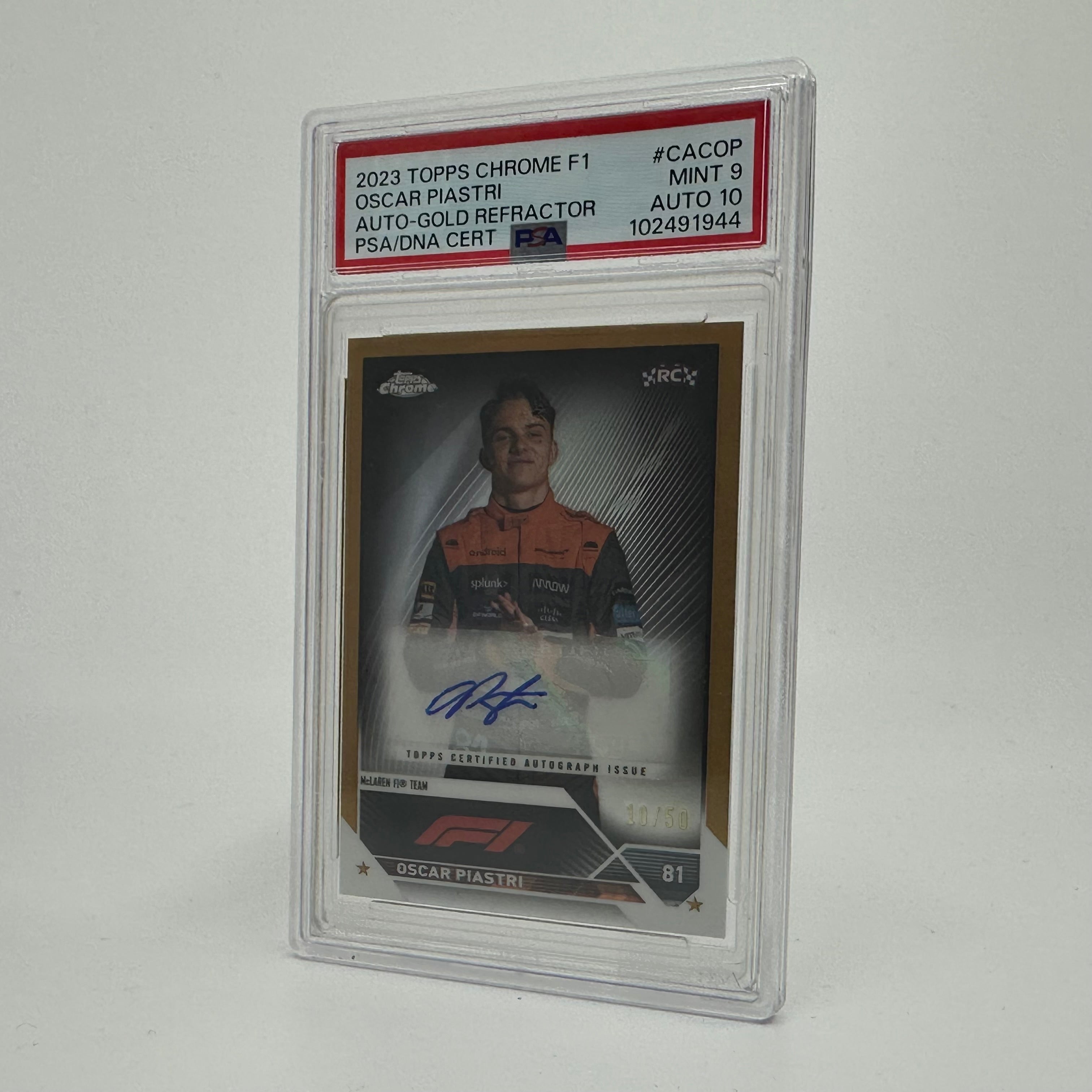 PSA 9&10 Oscar Piastri #CACOP Gold Autograph Rookie Card 10/50 - Perfect for Collectors, Sports Memorabilia & Investment