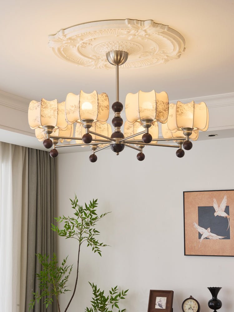 Arboris Floral Chandelier - Elegant Crystal Flower Ceiling Light Fixture for Dining Room, Bedroom & Living Room Decor | Perfect for Wedding, Home & Event Lighting